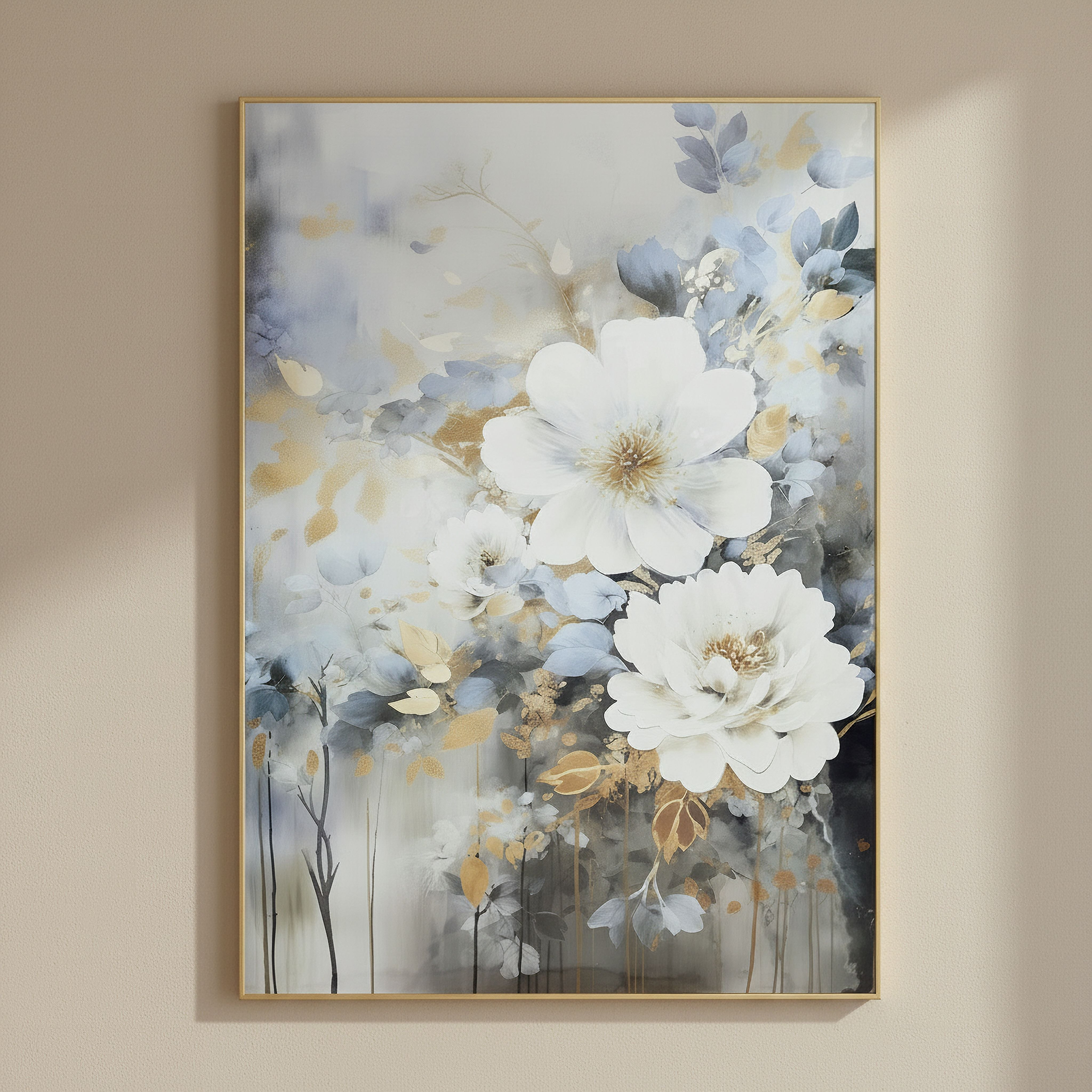 Cyprus Elara Multicolor Flowers Glossy Framed Picture - 50x70x2.5 cm-hbxhomeware-hbxdecorandfurnishings-image-1