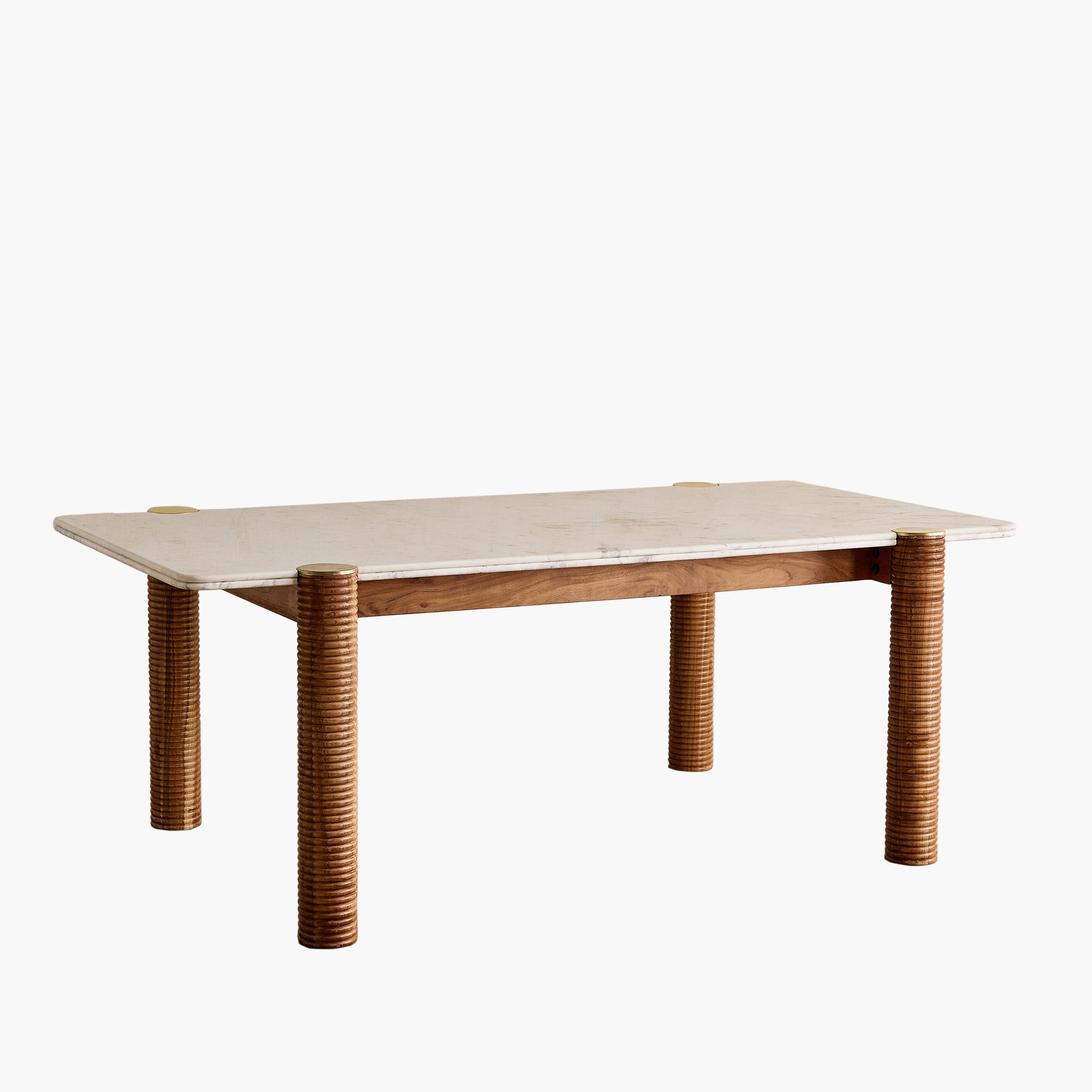 Cavon Caretto 6-Seater Genuine Marble Top XL Dining Table with Solid Wood Base-hbxdiningroom-diningtablesandsets-diningtables-sixseater-image-7