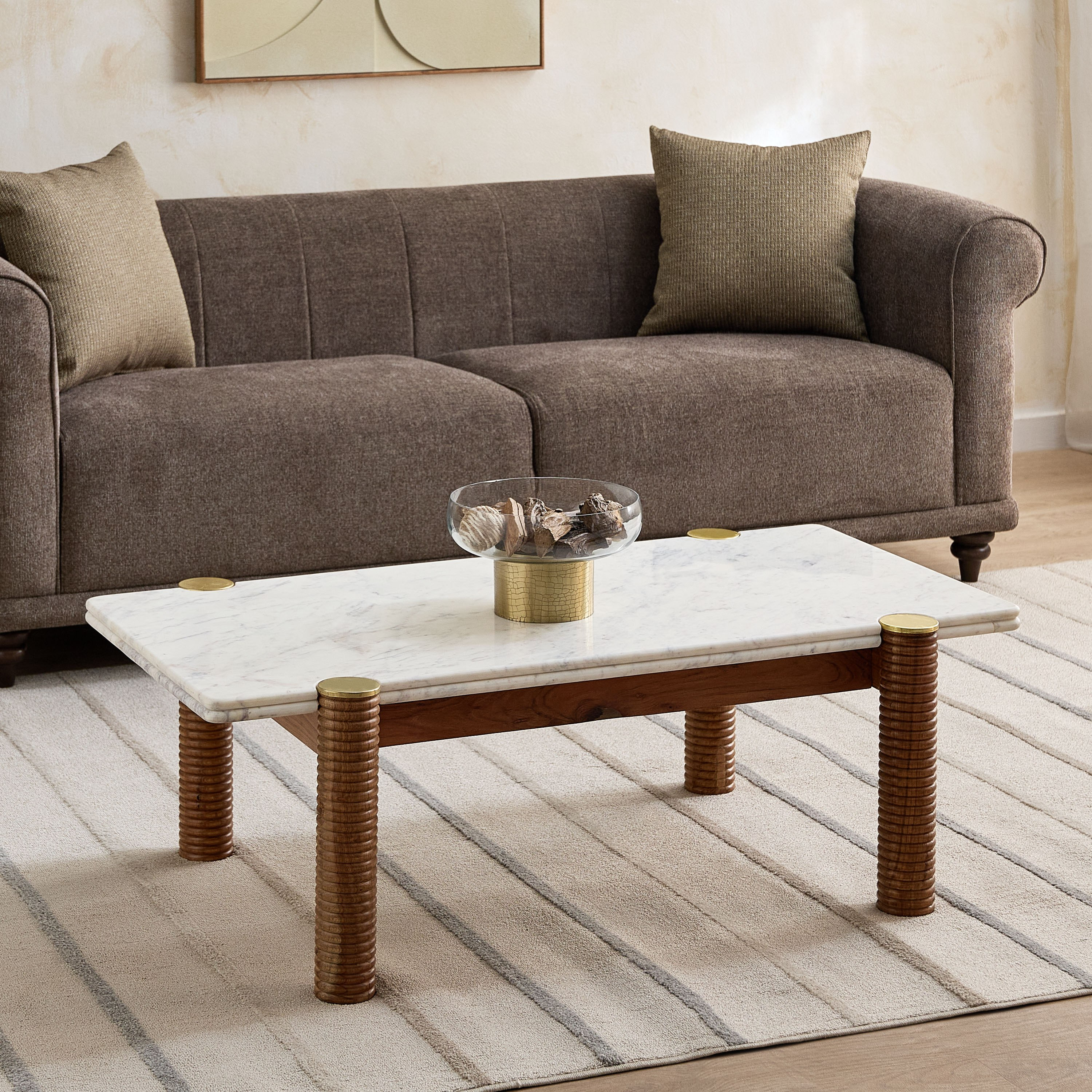 Cavon Caretto Genuine Marble Top Coffee Table with Solid Wood Base-PROMO_HB_UAE_HBX10_250526-image-1