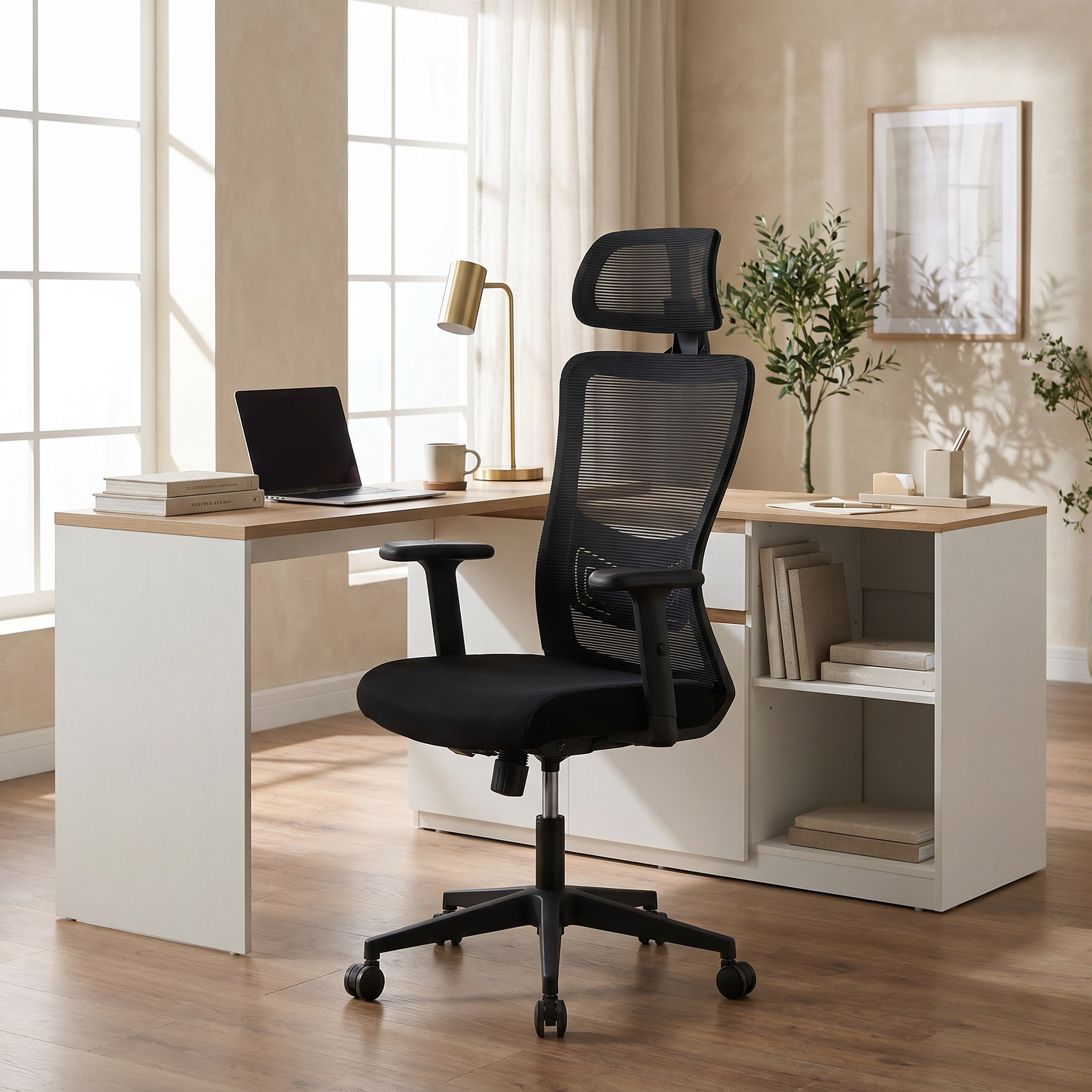Clover Milan High Back Office Chair with 2D Headrest and 2D Lumbar Support-hbxfurniture-office-chairs-image-2