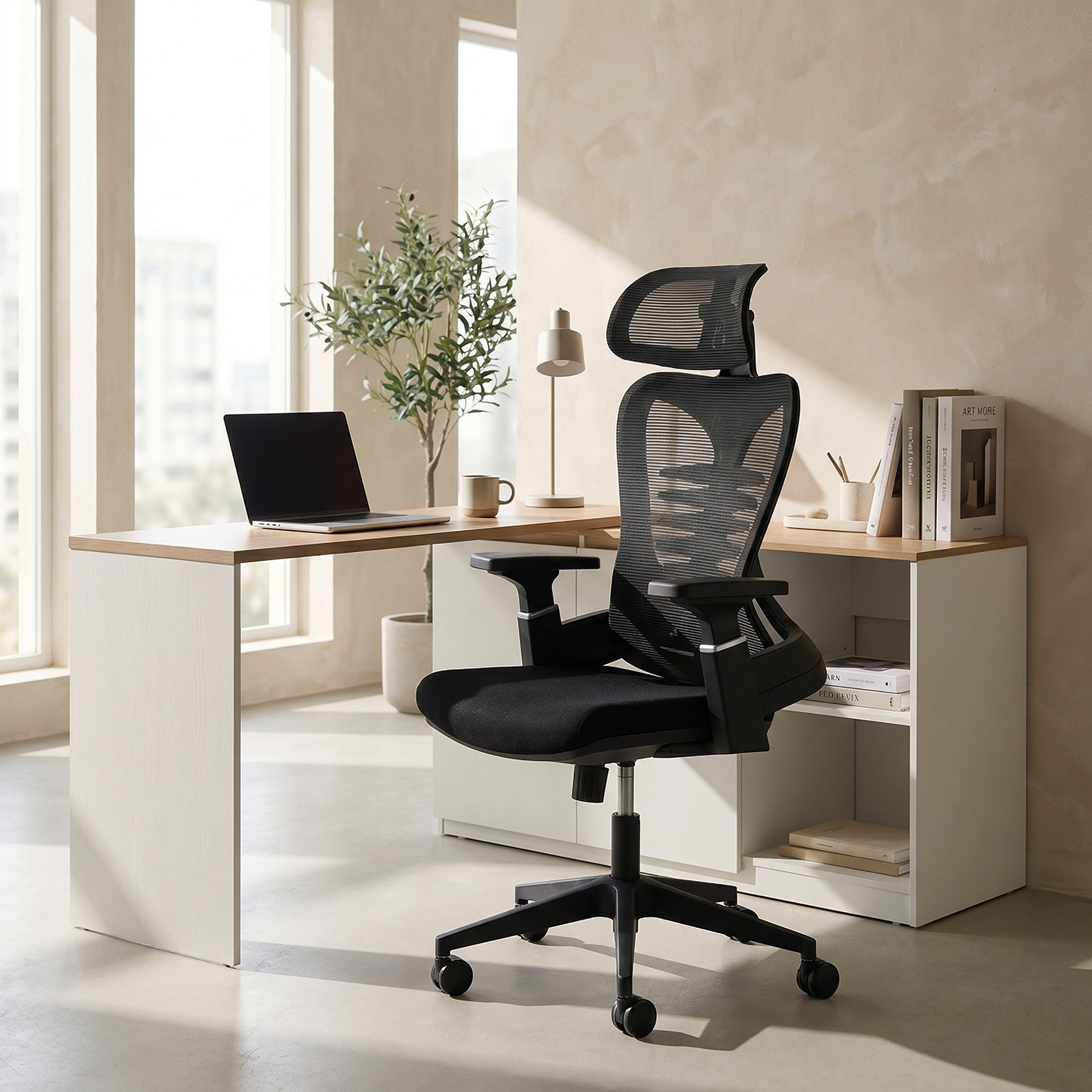 Mavis High Back Office Chair with 3D Lumbar Support and 2D Armpad-hbxfurniture-office-chairs-image-2