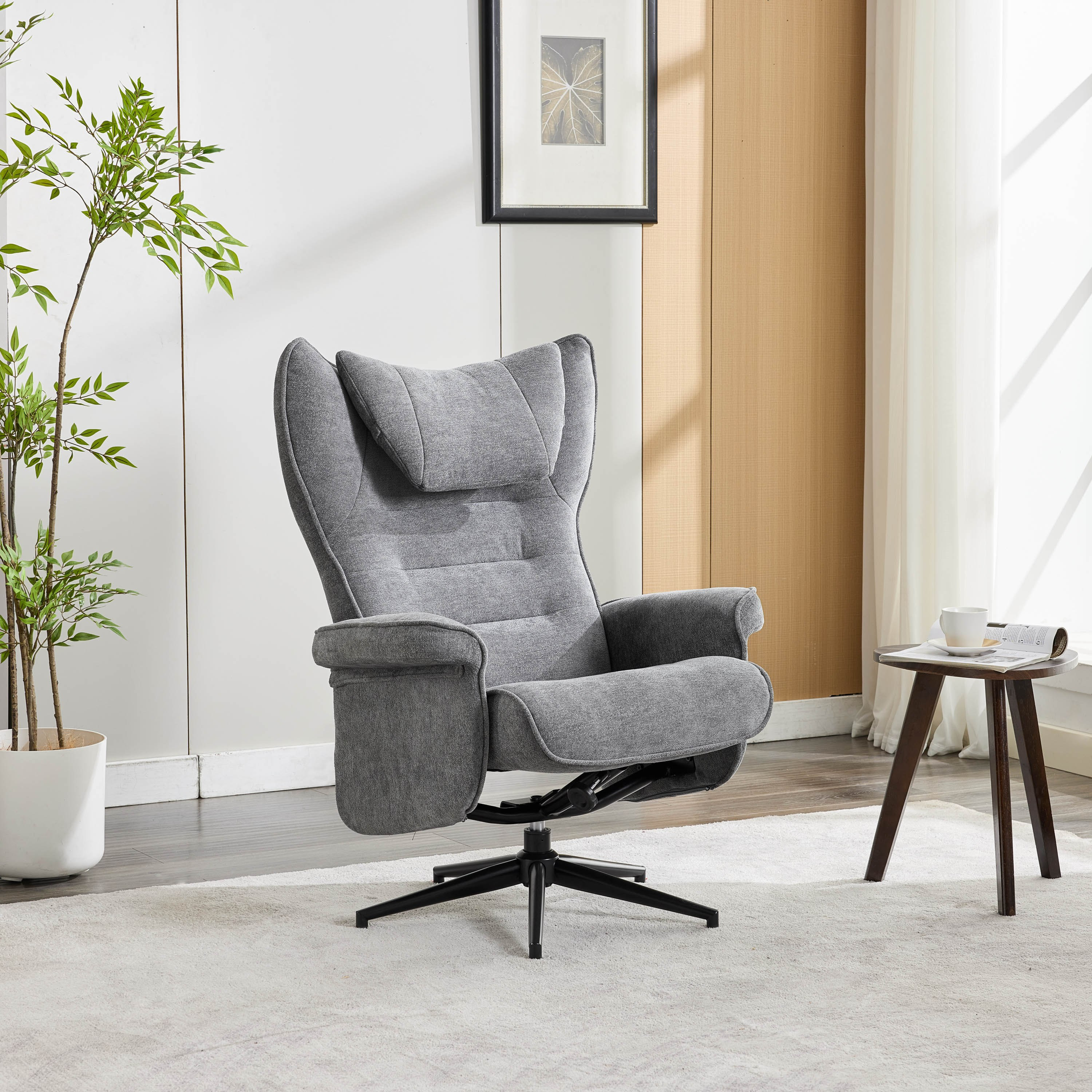 Movo Afton Fabric Swivel Armchair with Stool-hbxlivingroom-sofasandarmchairs-easychairs-image-3