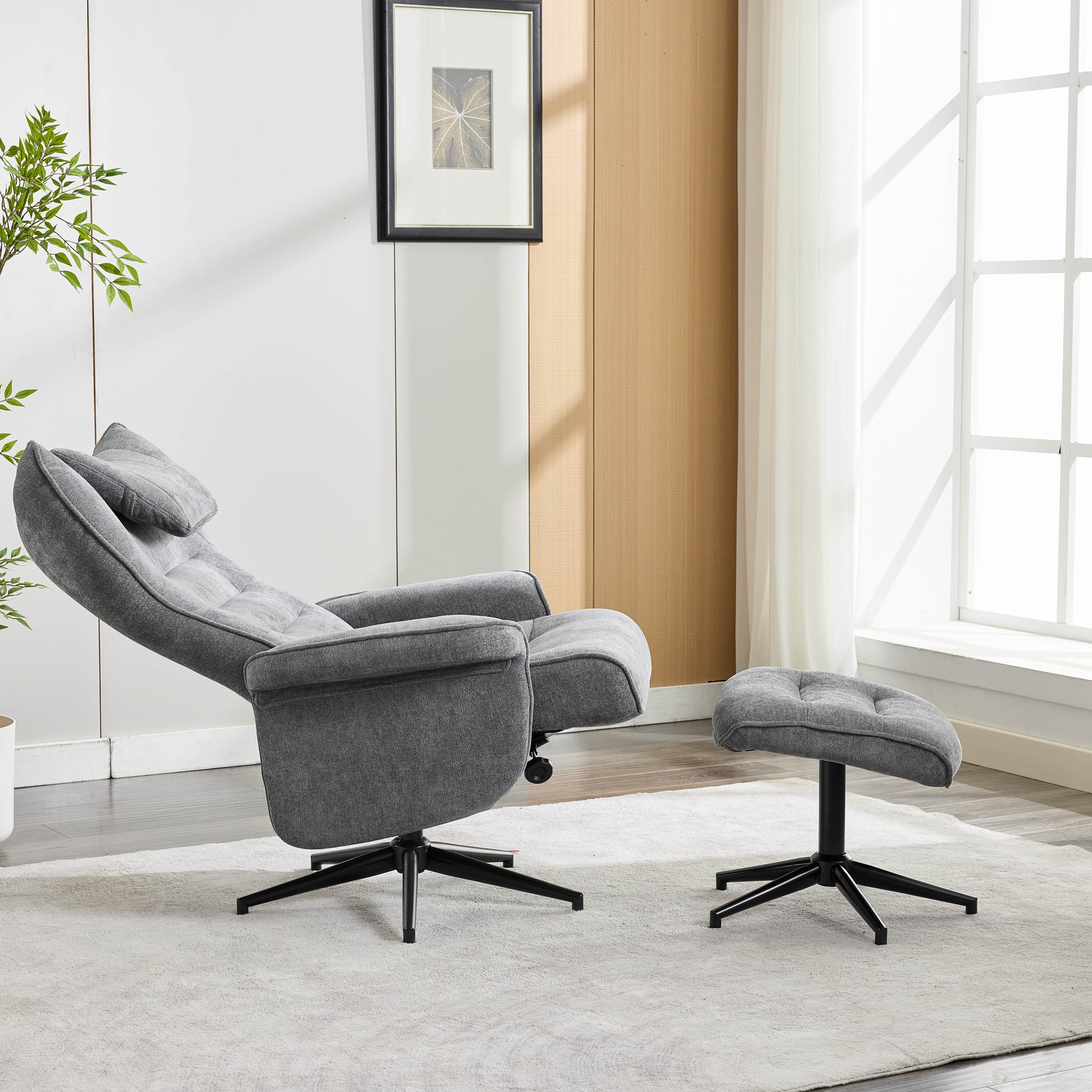 Movo Afton Fabric Swivel Armchair with Stool-hbxlivingroom-sofasandarmchairs-easychairs-image-8