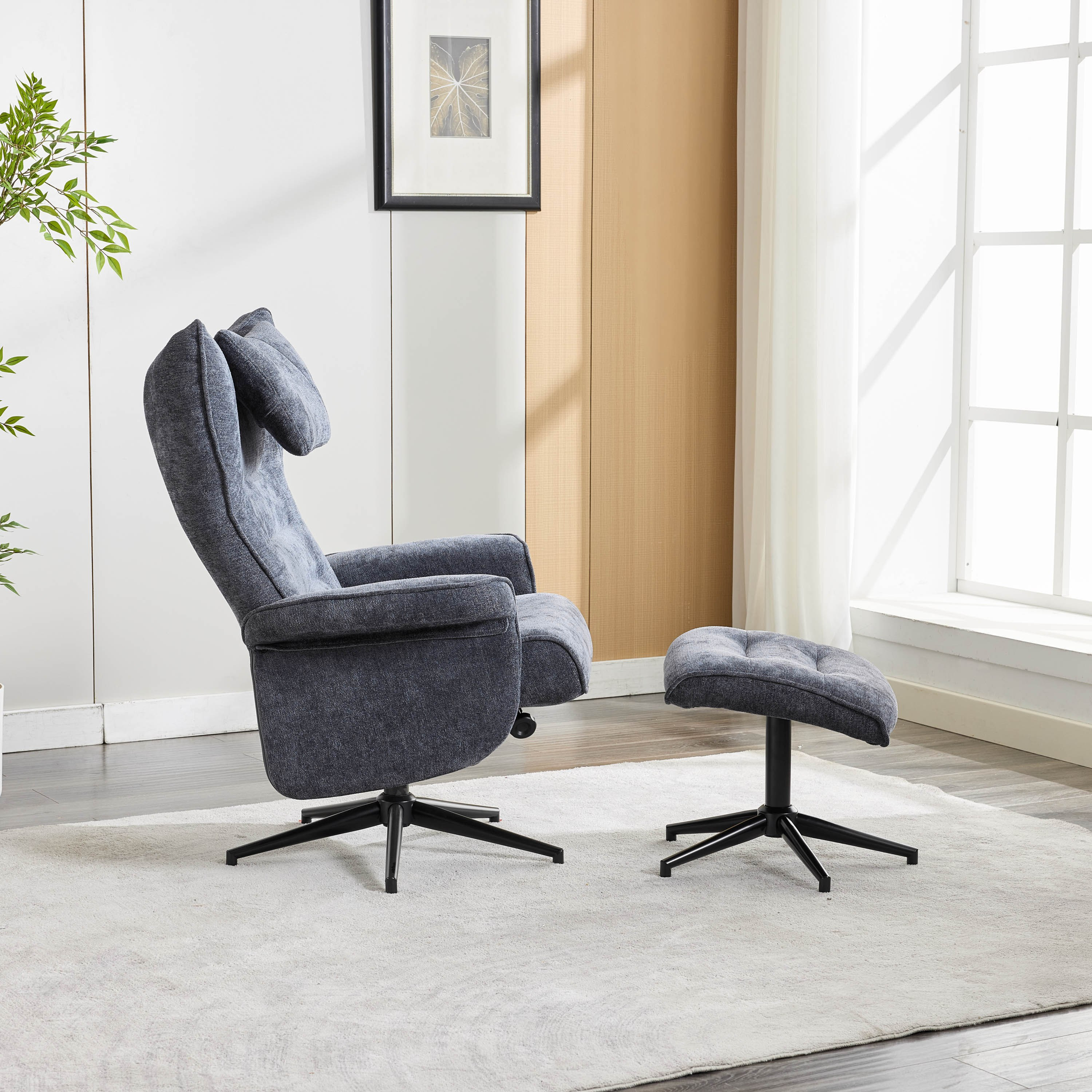 Movo Afton Fabric Swivel Armchair with Stool-hbxlivingroom-sofasandarmchairs-easychairs-image-10