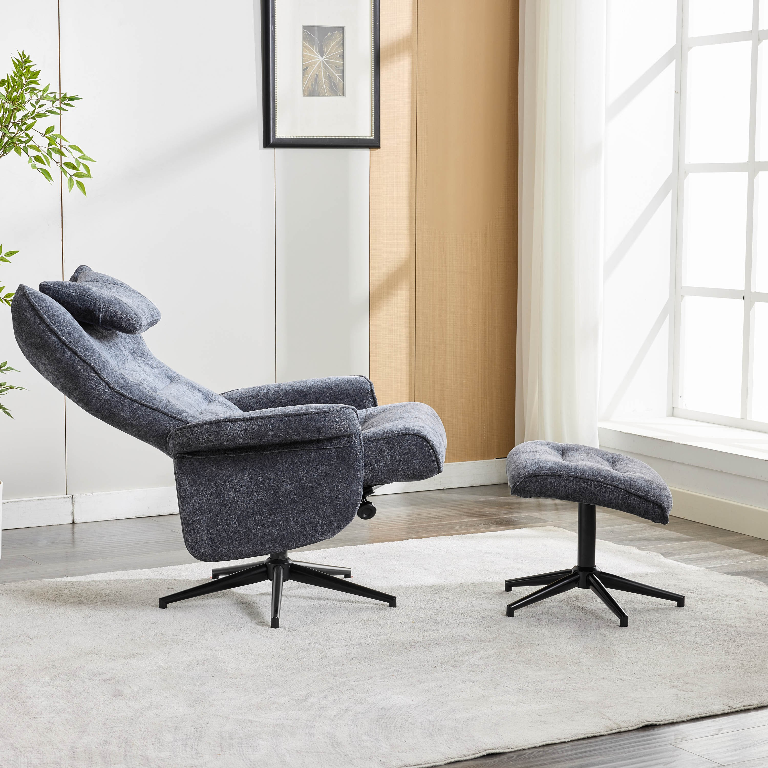 Movo Afton Fabric Swivel Armchair with Stool-hbxlivingroom-sofasandarmchairs-easychairs-image-11