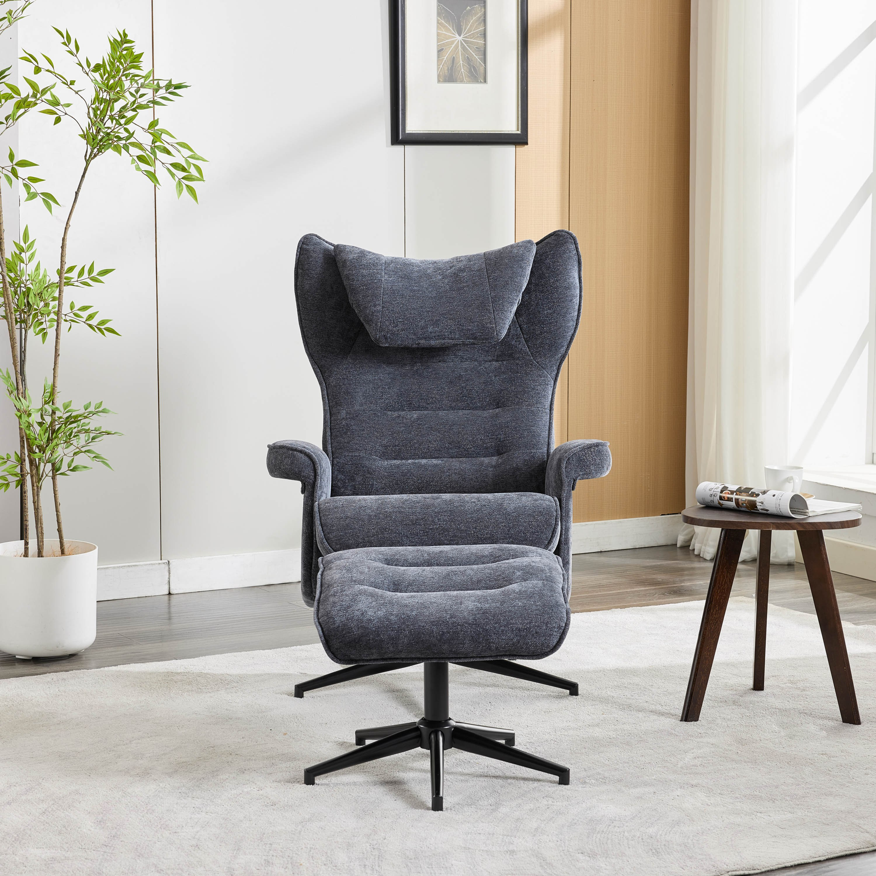 Movo Afton Fabric Swivel Armchair with Stool-hbxlivingroom-sofasandarmchairs-easychairs-image-8
