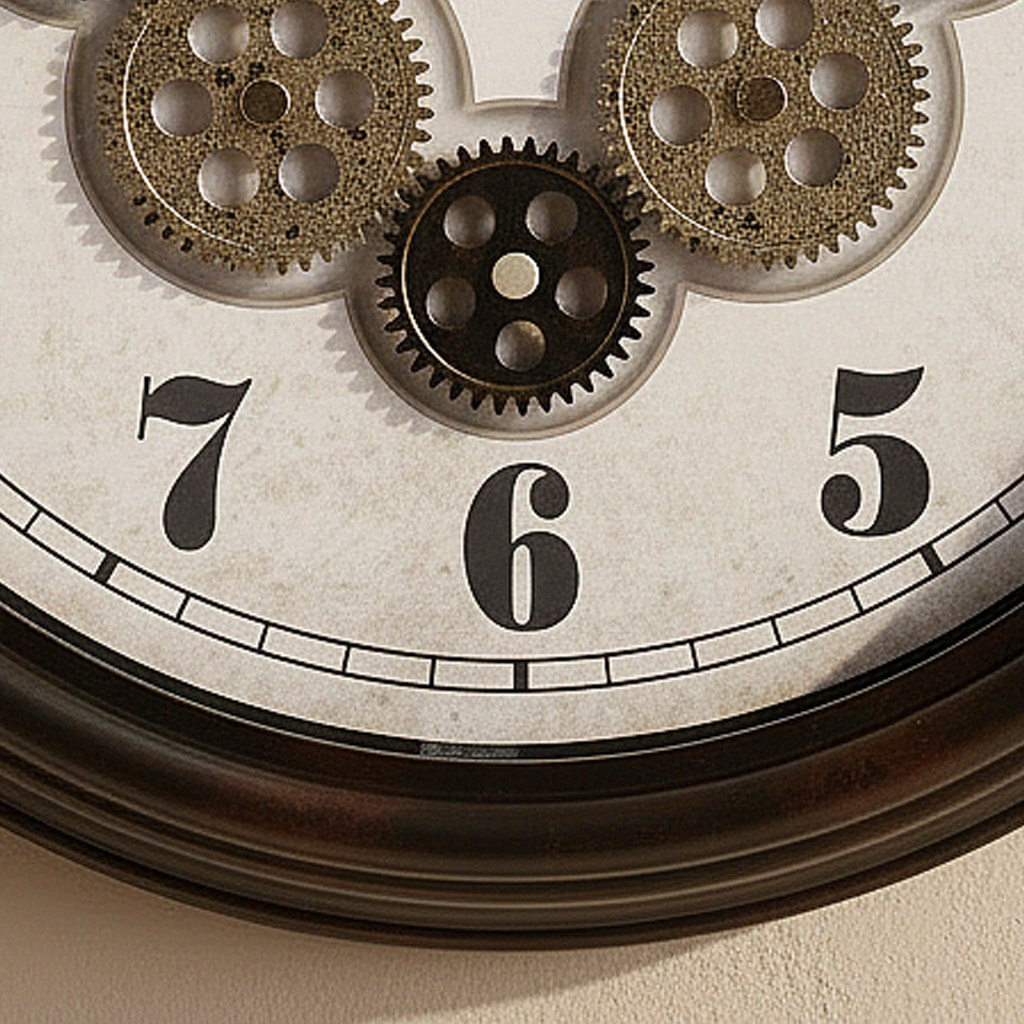 ساعة حائط تروس صناعية متحركة لوم من ساراتوجا - 45.3x45.3x6.5 سم-hbxdiningroom-decorandaccessories-clocks-image-2