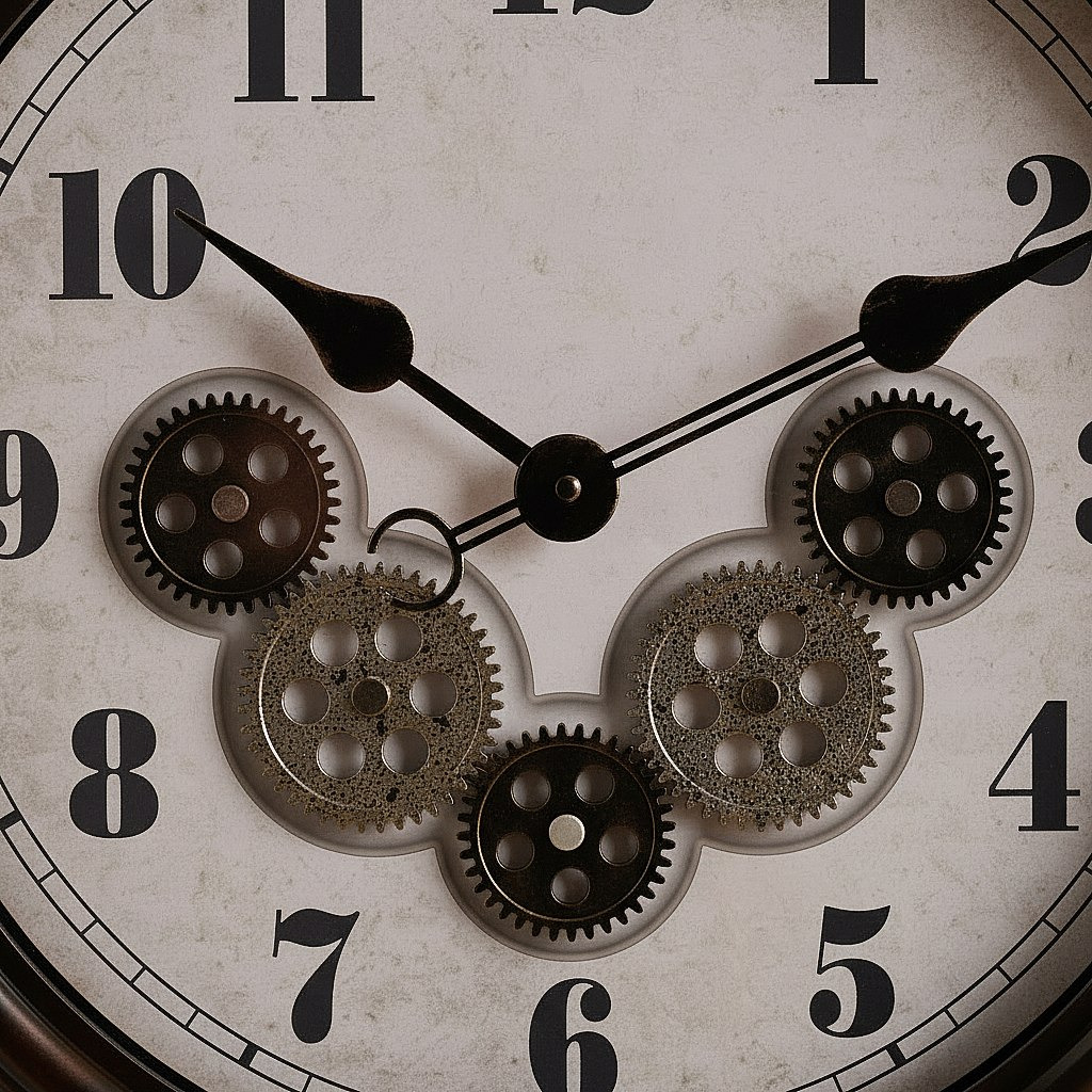 ساعة حائط تروس صناعية متحركة لوم من ساراتوجا - 45.3x45.3x6.5 سم-hbxdiningroom-decorandaccessories-clocks-image-3