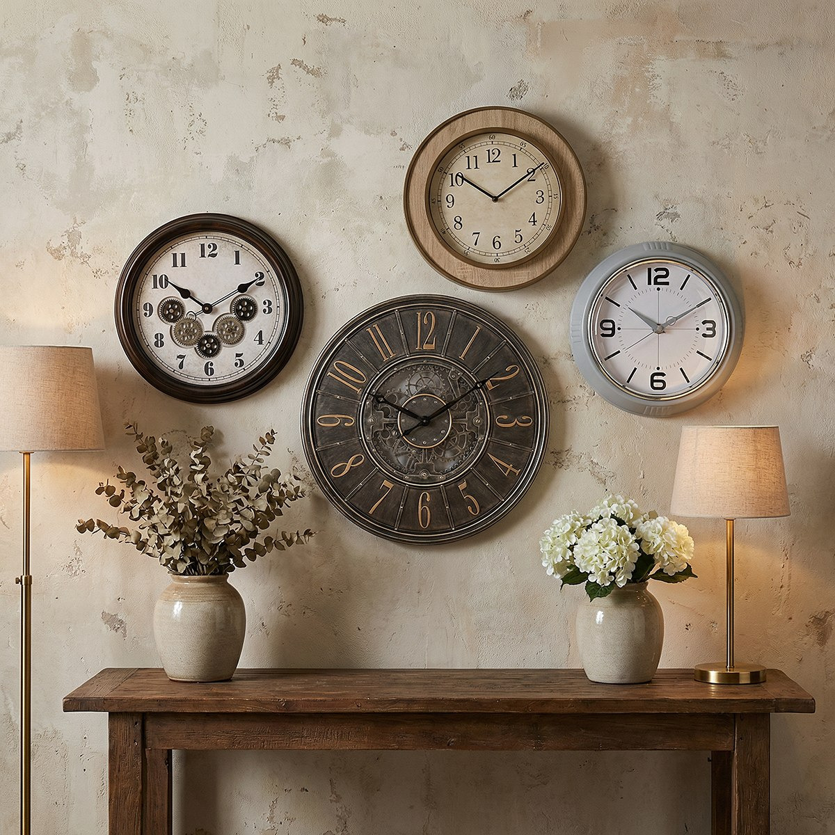 Saratoga Lume Metal Compass Wall Clock - 24.5x24.5x7.2 cm-hbxdiningroom-decorandaccessories-clocks-image-4