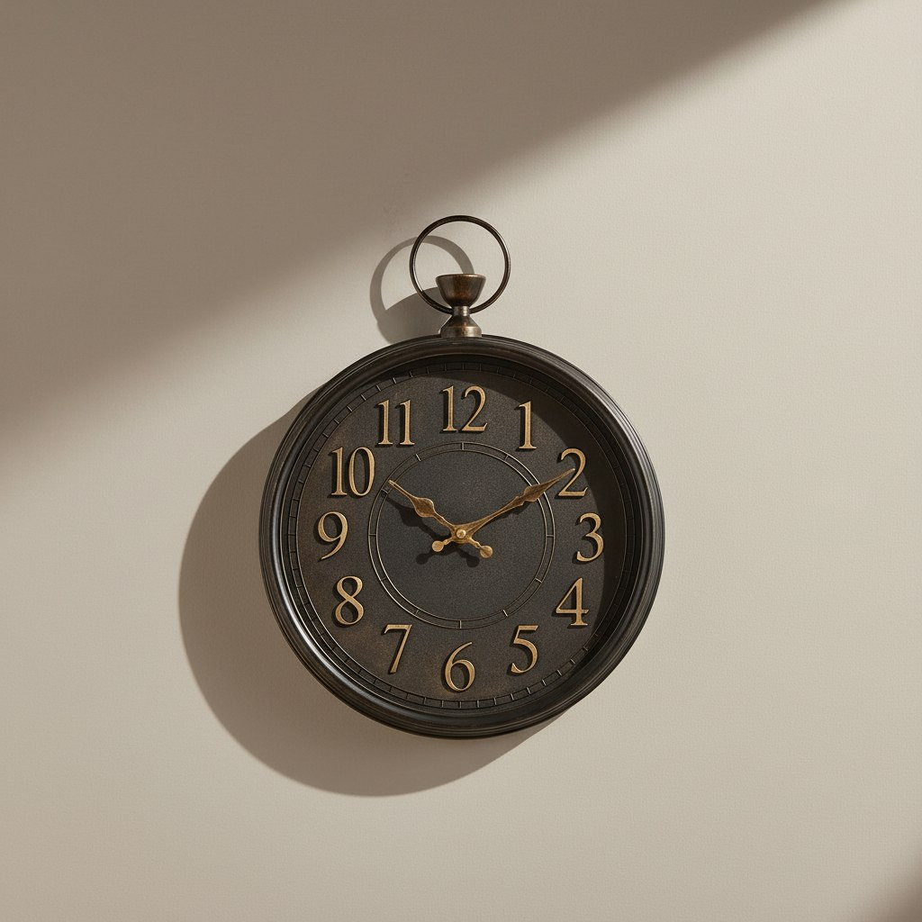 Saratoga Lume Wall Clock with Hoop - 38.6x30x4.9 cm-hbxdiningroom-decorandaccessories-clocks-image-1