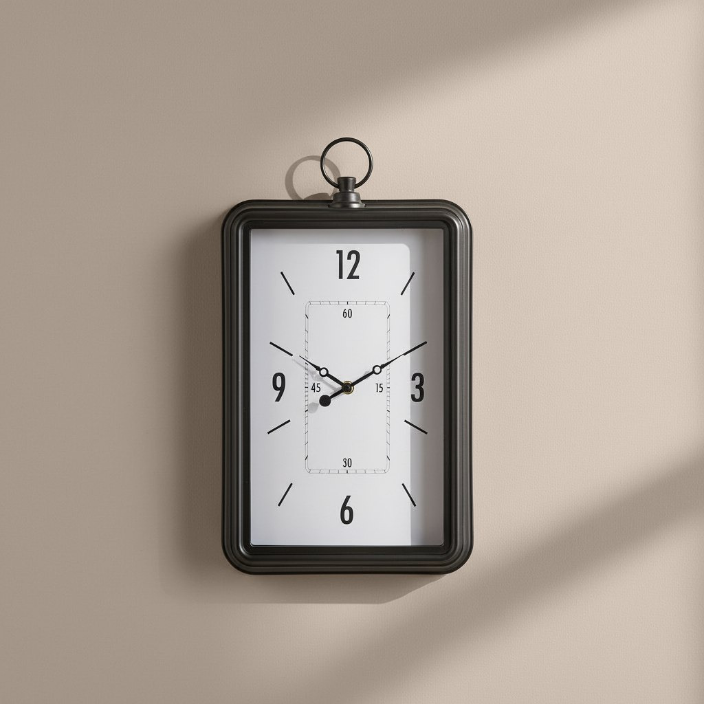 ساعة حائط مستطيلة لوم من ساراتوجا - 46x26.5x5.4 سم-hbxdiningroom-decorandaccessories-clocks-image-1