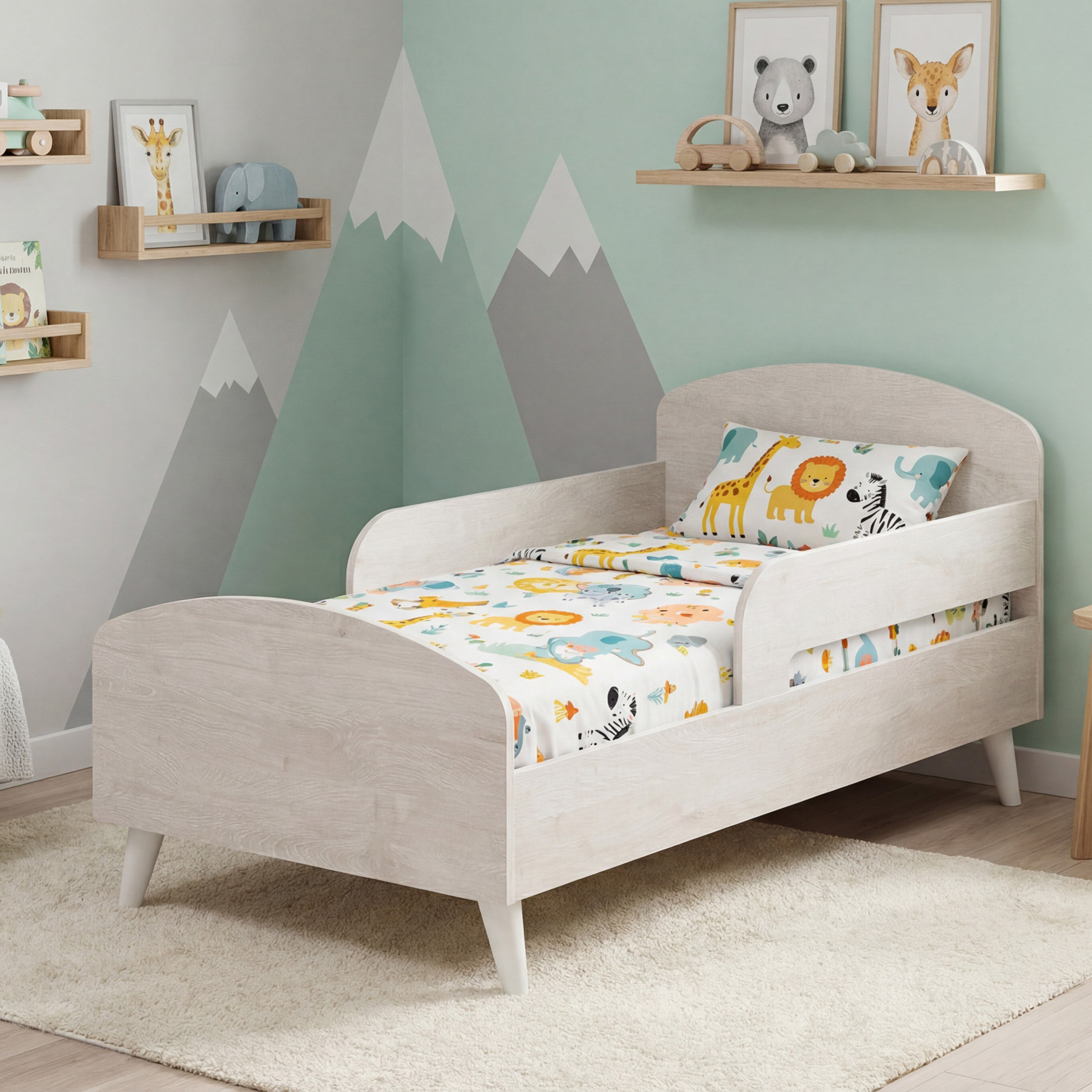 Ivory Willow Toddler Bed With Legs - 70x130 cm-hbxfurniture-bedsandbedsets-beds-toddler-image-1