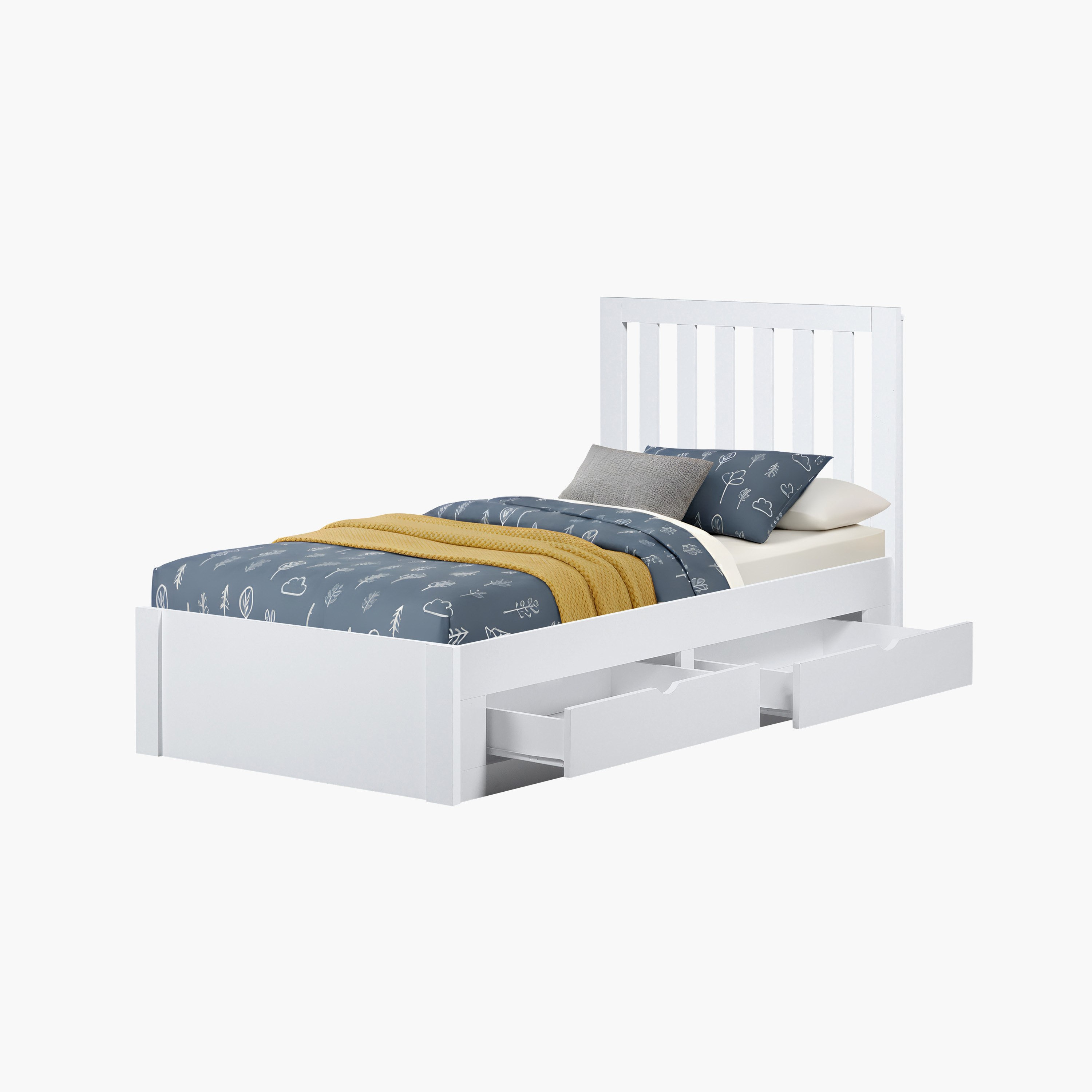 Movo Patara NXT Single Bed with 4 Drawers - 90x200 cm-hbxfurniture-bedsandbedsets-beds-single-image-2