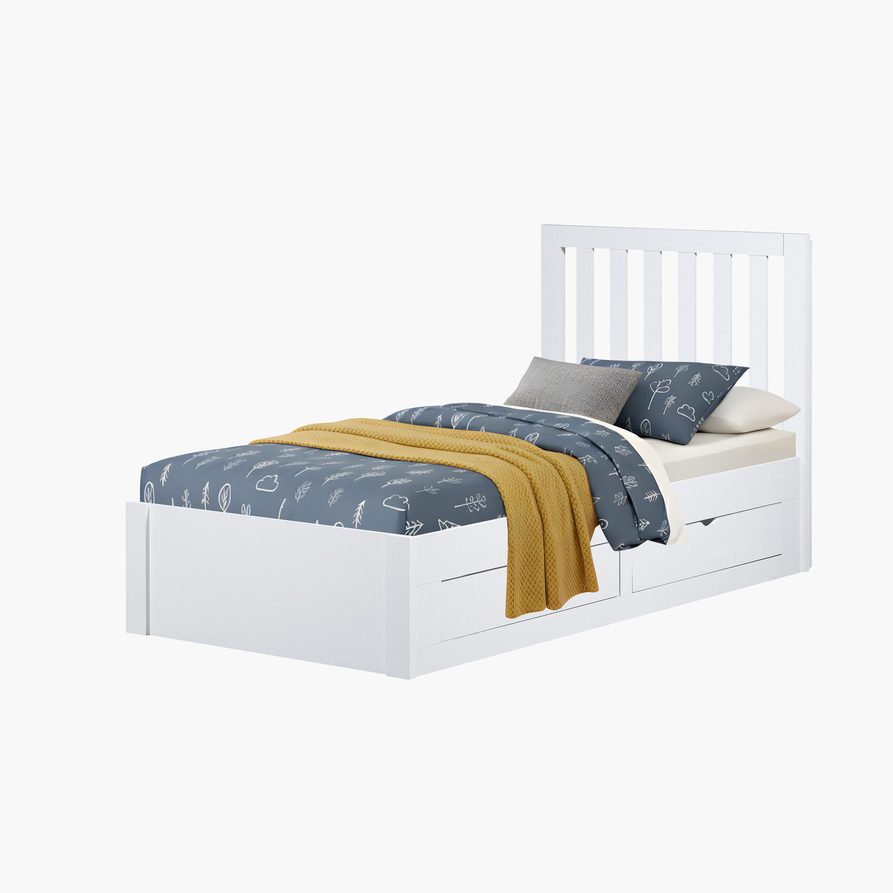 Movo Patara NXT Single Bed with 4 Drawers - 90x200 cm-hbxfurniture-bedsandbedsets-beds-single-image-5