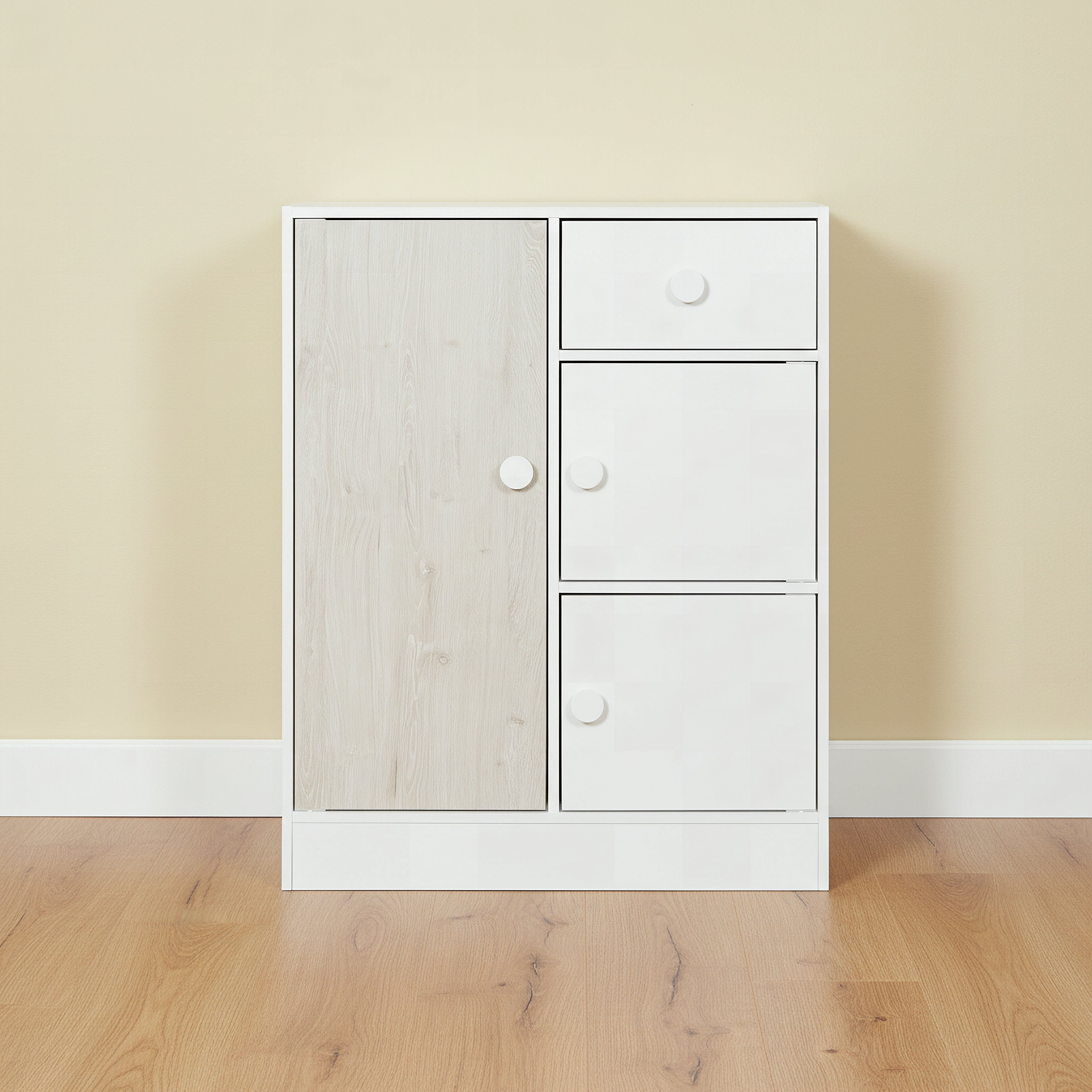 Ivory Cody Kids Cabinet with 3 Doors and 1 Drawer-hbxfurniture-wardrobes-image-2