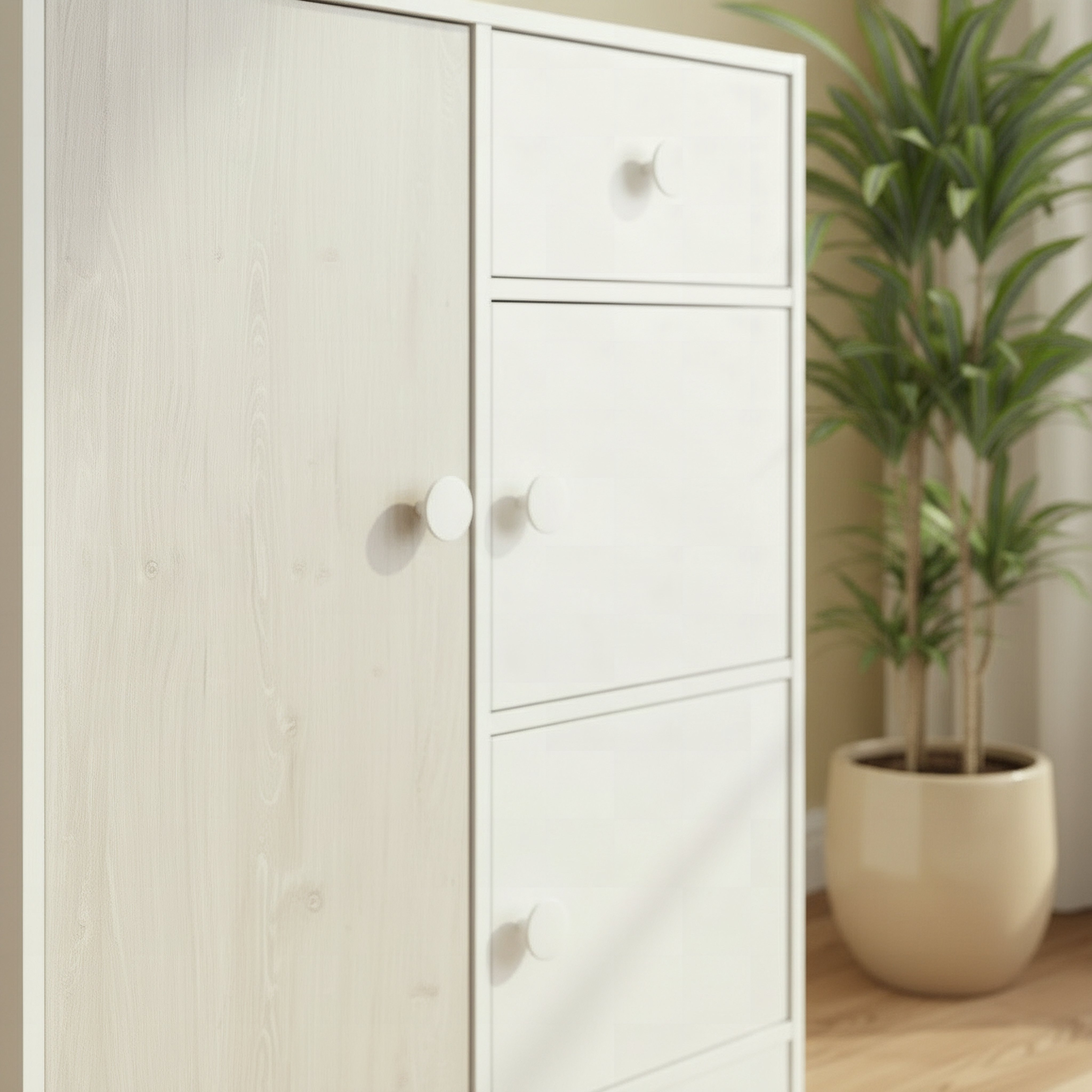 Ivory Cody Kids Cabinet with 3 Doors and 1 Drawer-hbxfurniture-wardrobes-image-4