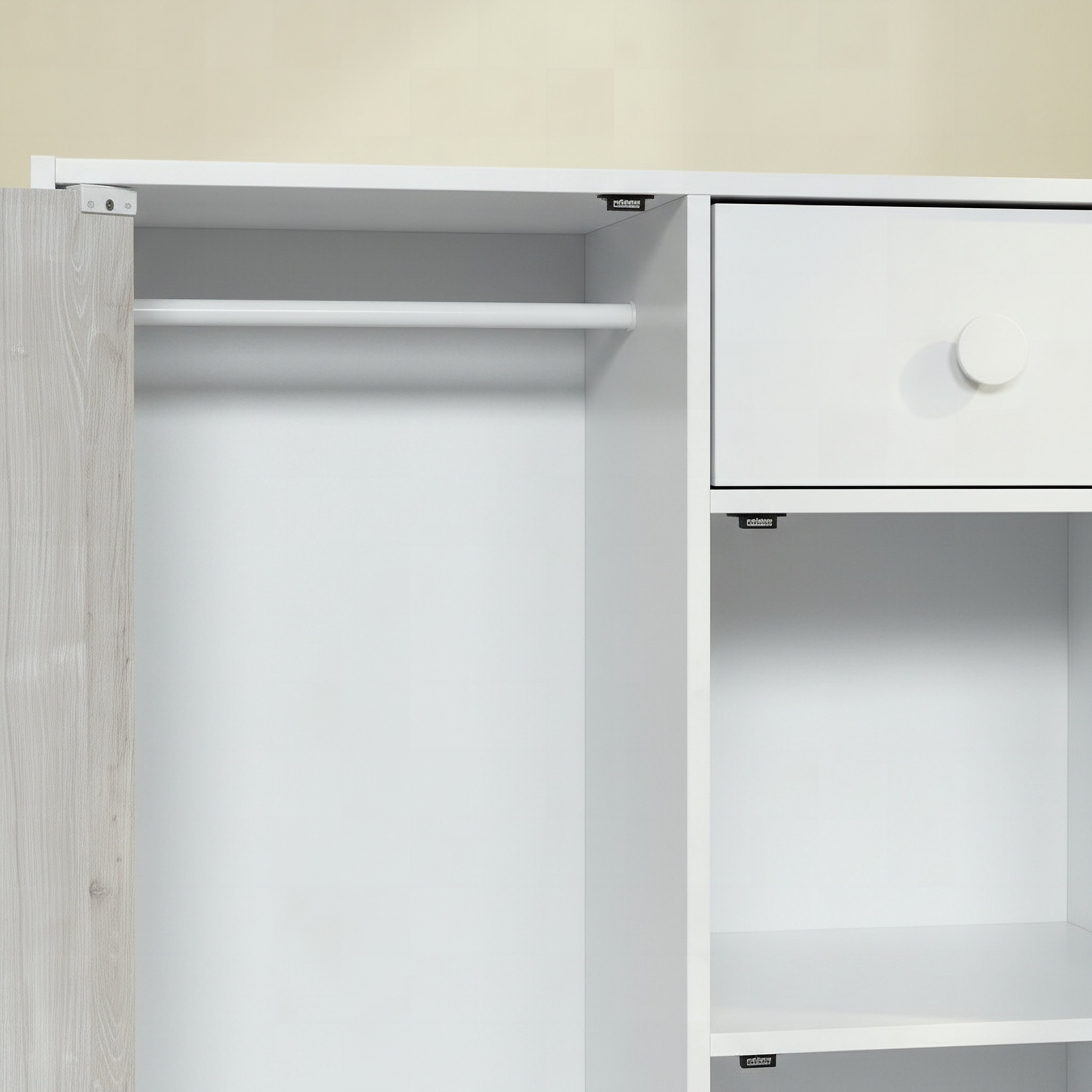 Ivory Cody Kids Cabinet with 3 Doors and 1 Drawer-hbxfurniture-wardrobes-image-5