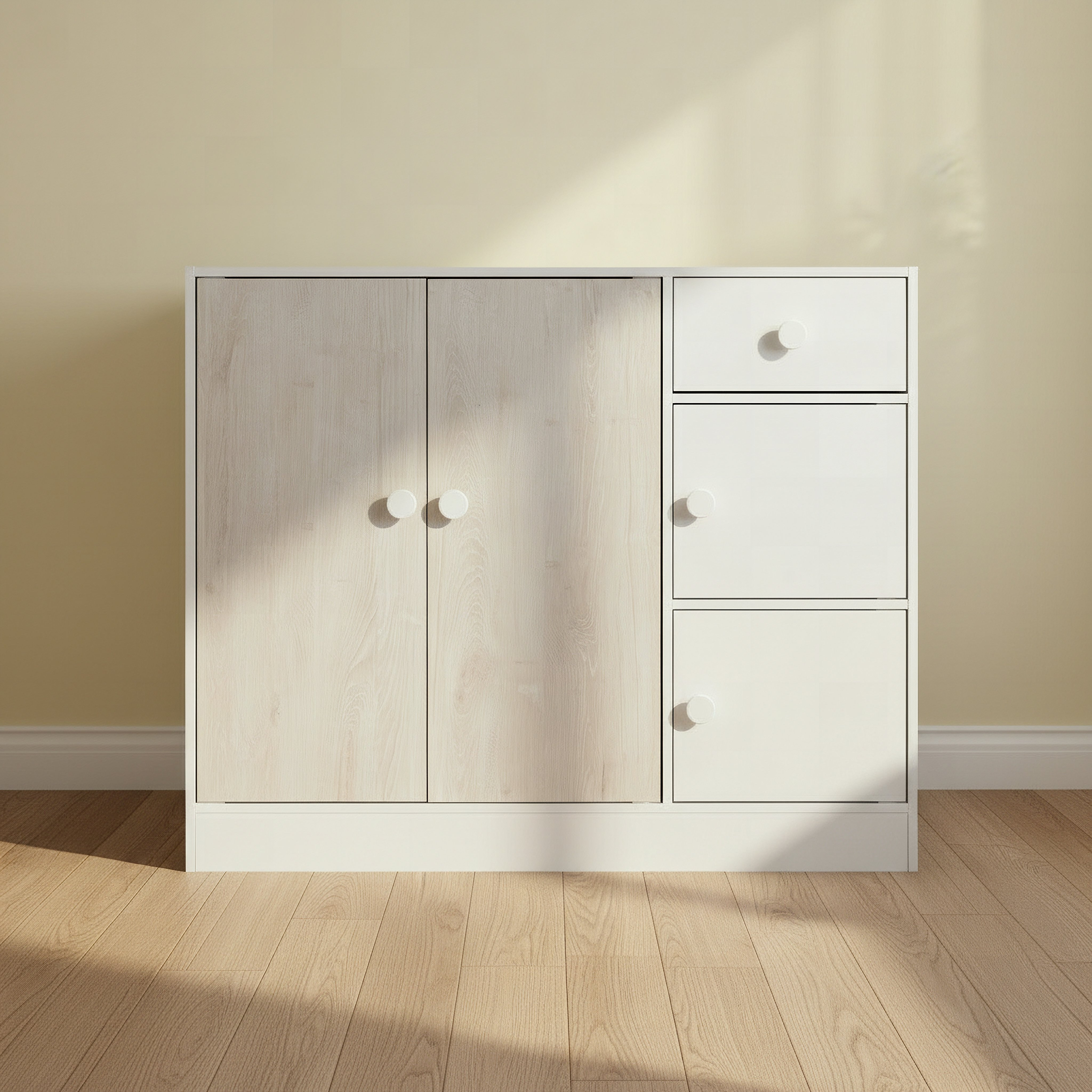 Ivory Cody Kids Cabinet with 4 Doors and 1 Drawer-hbxfurniture-wardrobes-image-2