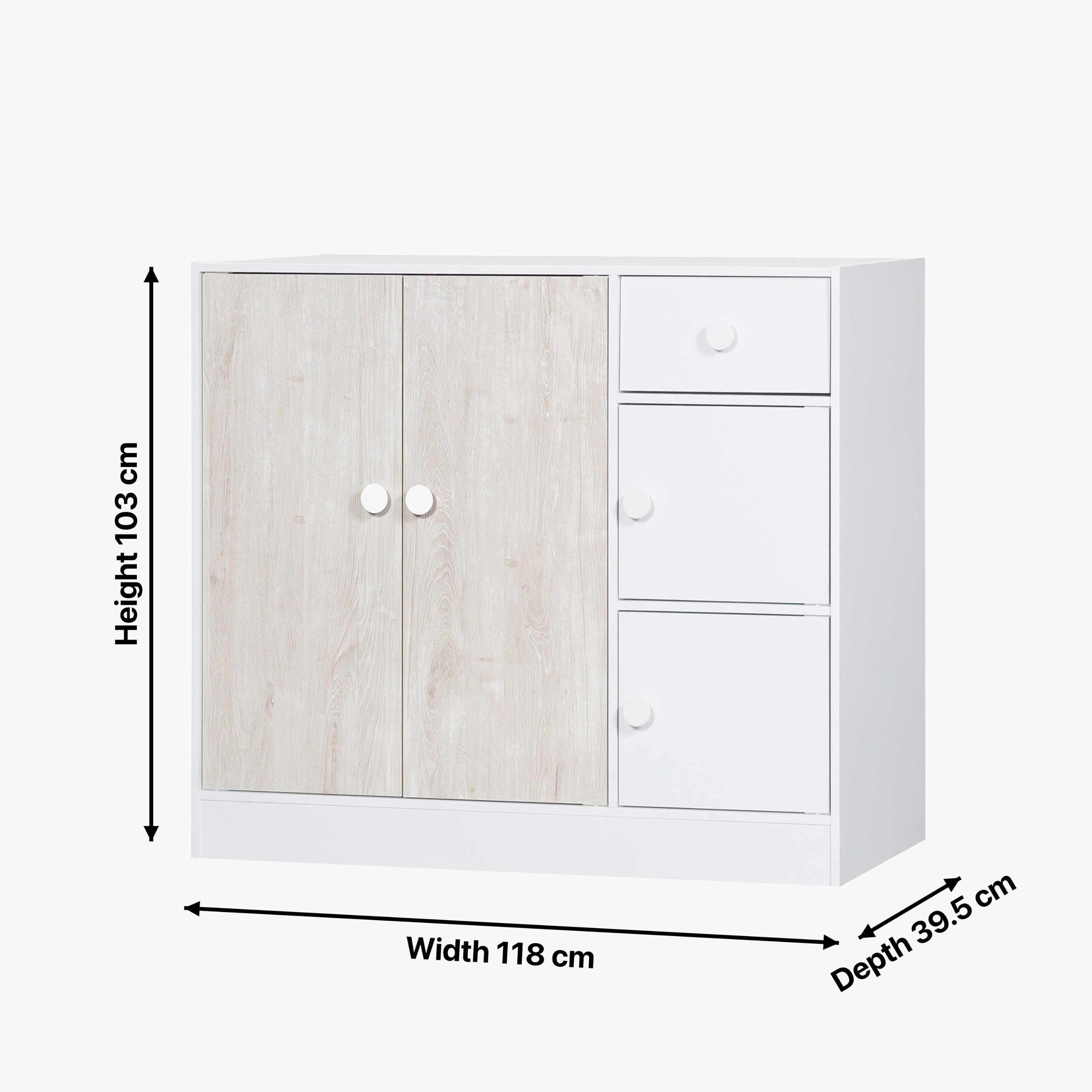 Ivory Cody Kids Cabinet with 4 Doors and 1 Drawer-hbxfurniture-wardrobes-image-8