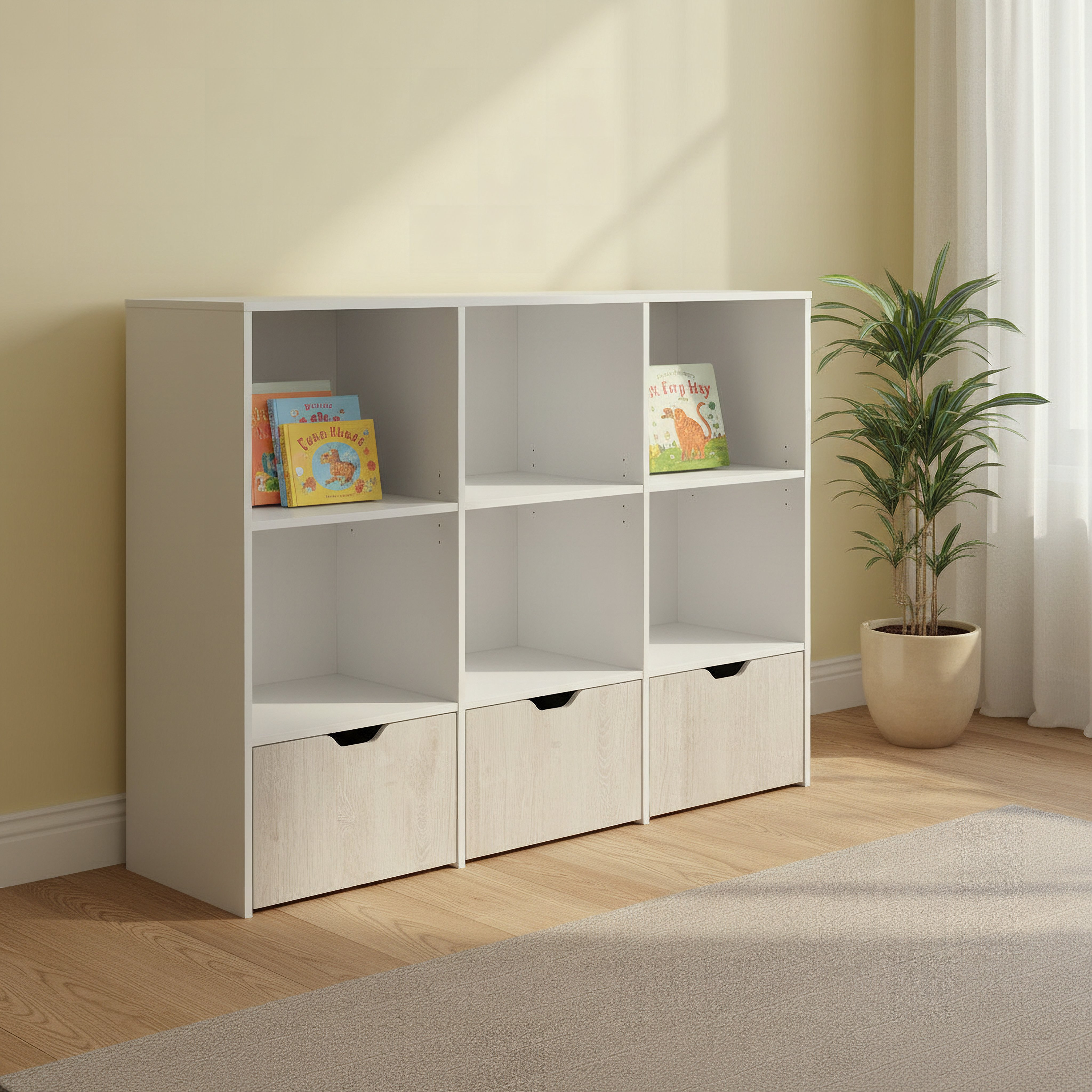 وحدة تخزين مع 3 أدراج كودي من إيفوري-hbxfurniture-office-bookcases-image-1