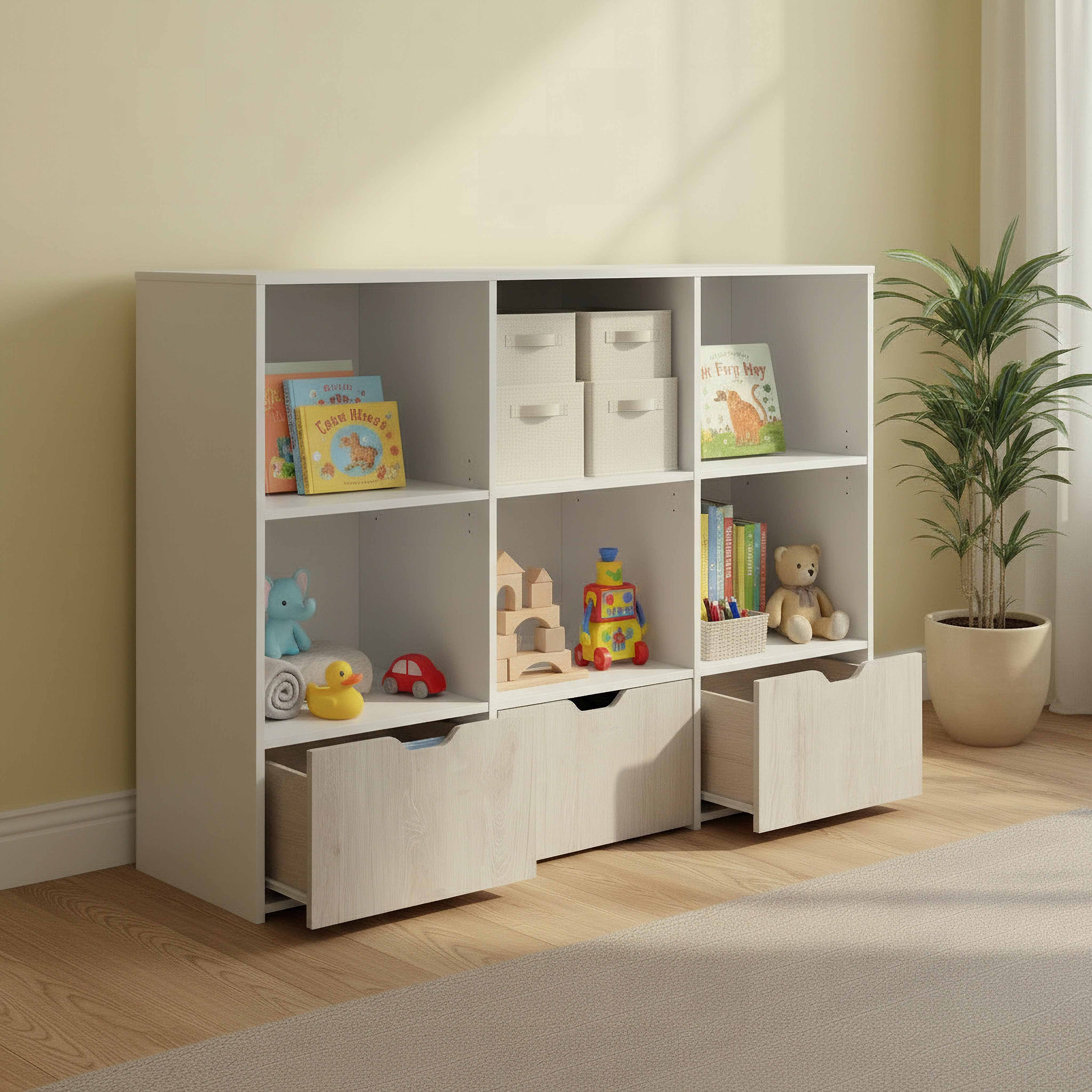 وحدة تخزين مع 3 أدراج كودي من إيفوري-hbxfurniture-office-bookcases-image-3