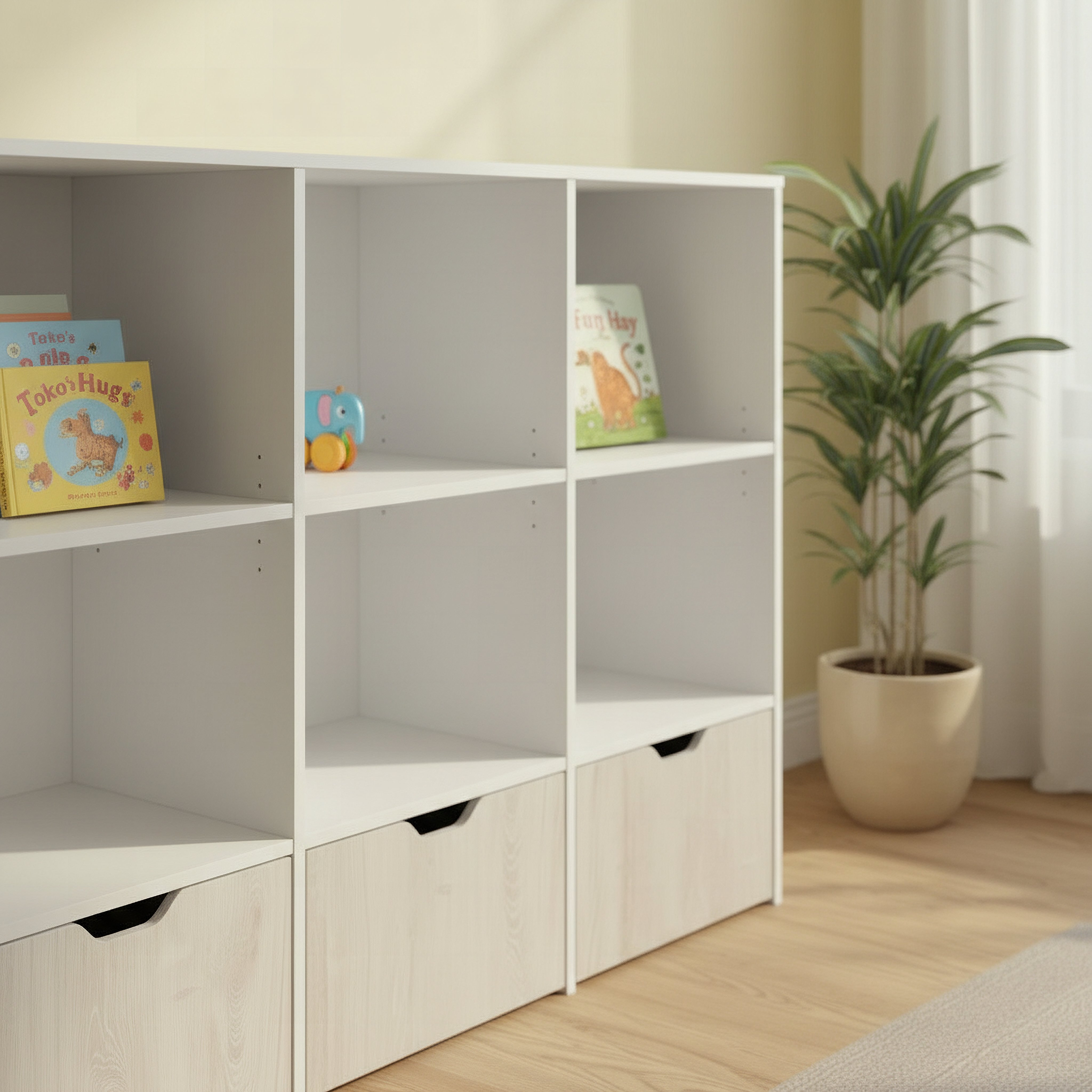 وحدة تخزين مع 3 أدراج كودي من إيفوري-hbxfurniture-office-bookcases-image-4