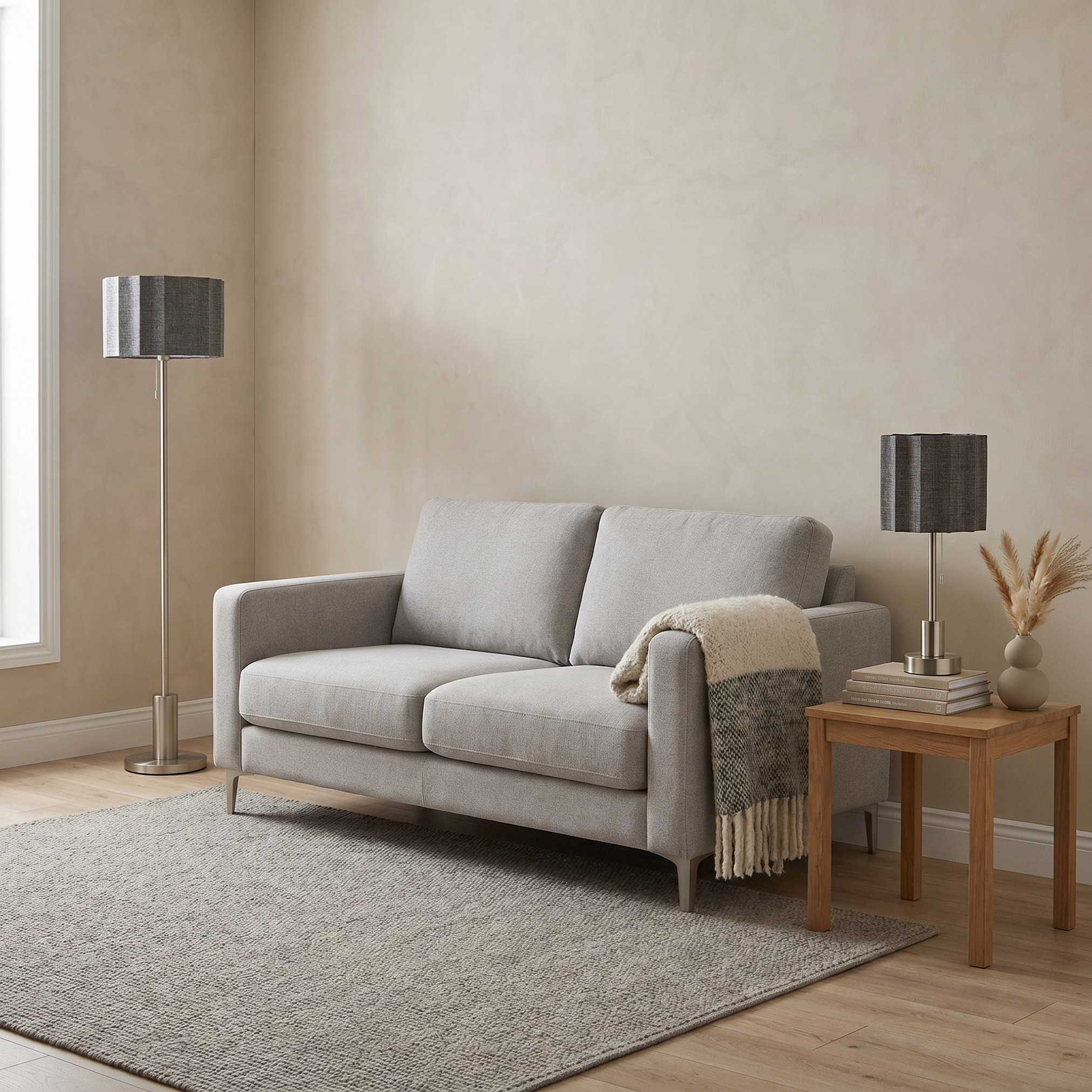Merick Metal Floor Lamp with Linen Shade - 35x155 cm-hbxhomeware-hbxdecorandfurnishings-image-5