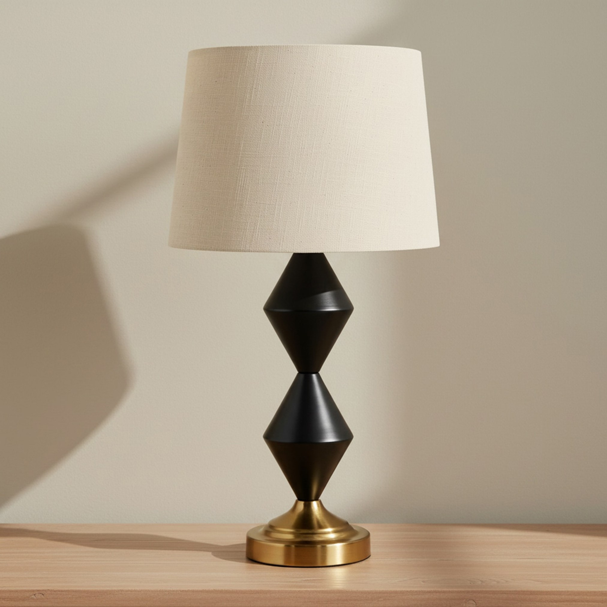 Merick Metal Table Lamp with Linen Shade - 33x60 cm-hbxbedroom-lighting-tablelamps-image-1