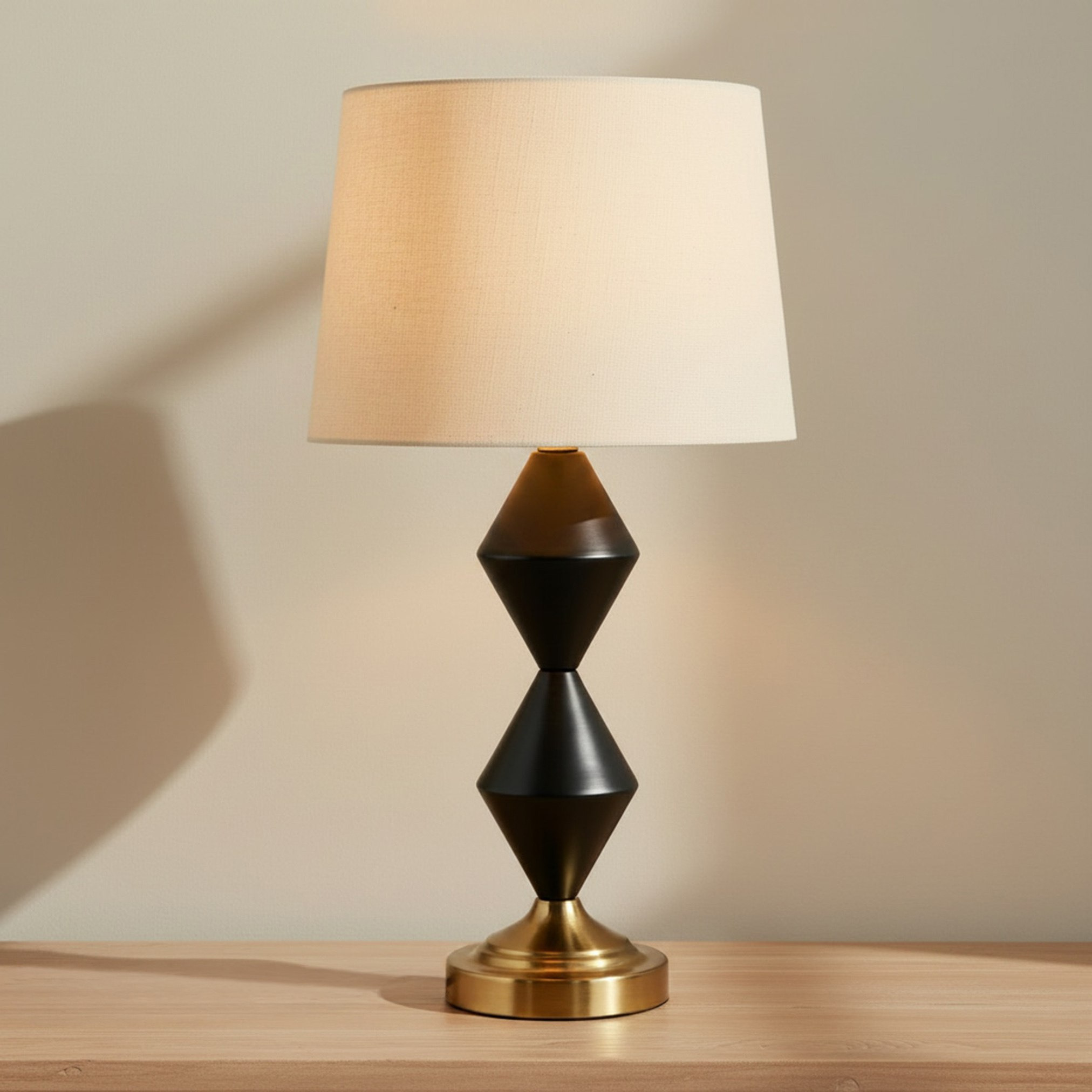 Merick Metal Table Lamp with Linen Shade - 33x60 cm-hbxbedroom-lighting-tablelamps-image-2