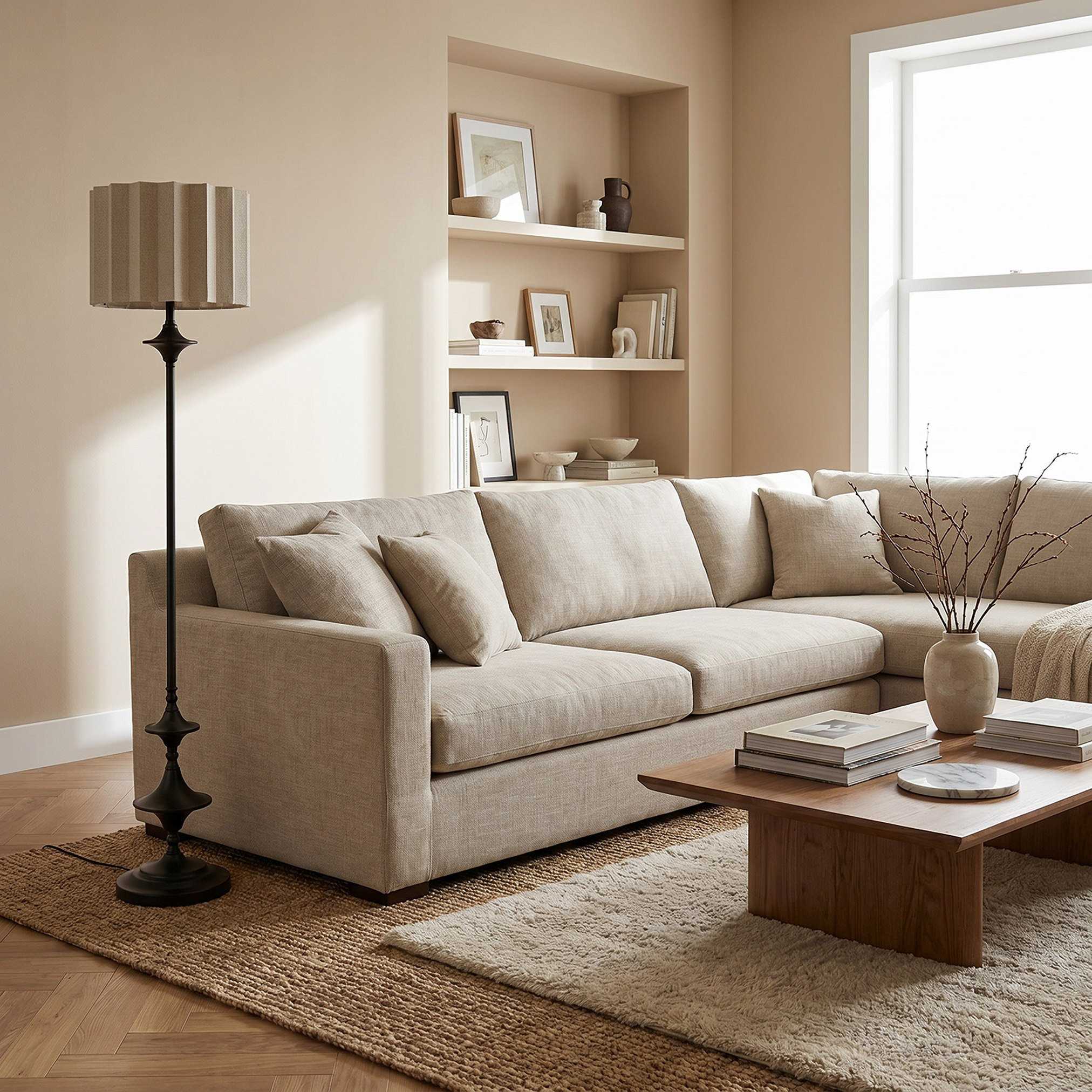Merick Metal Floor Lamp with Linen Shade - 35x155 cm-hbxhomeware-hbxdecorandfurnishings-image-5