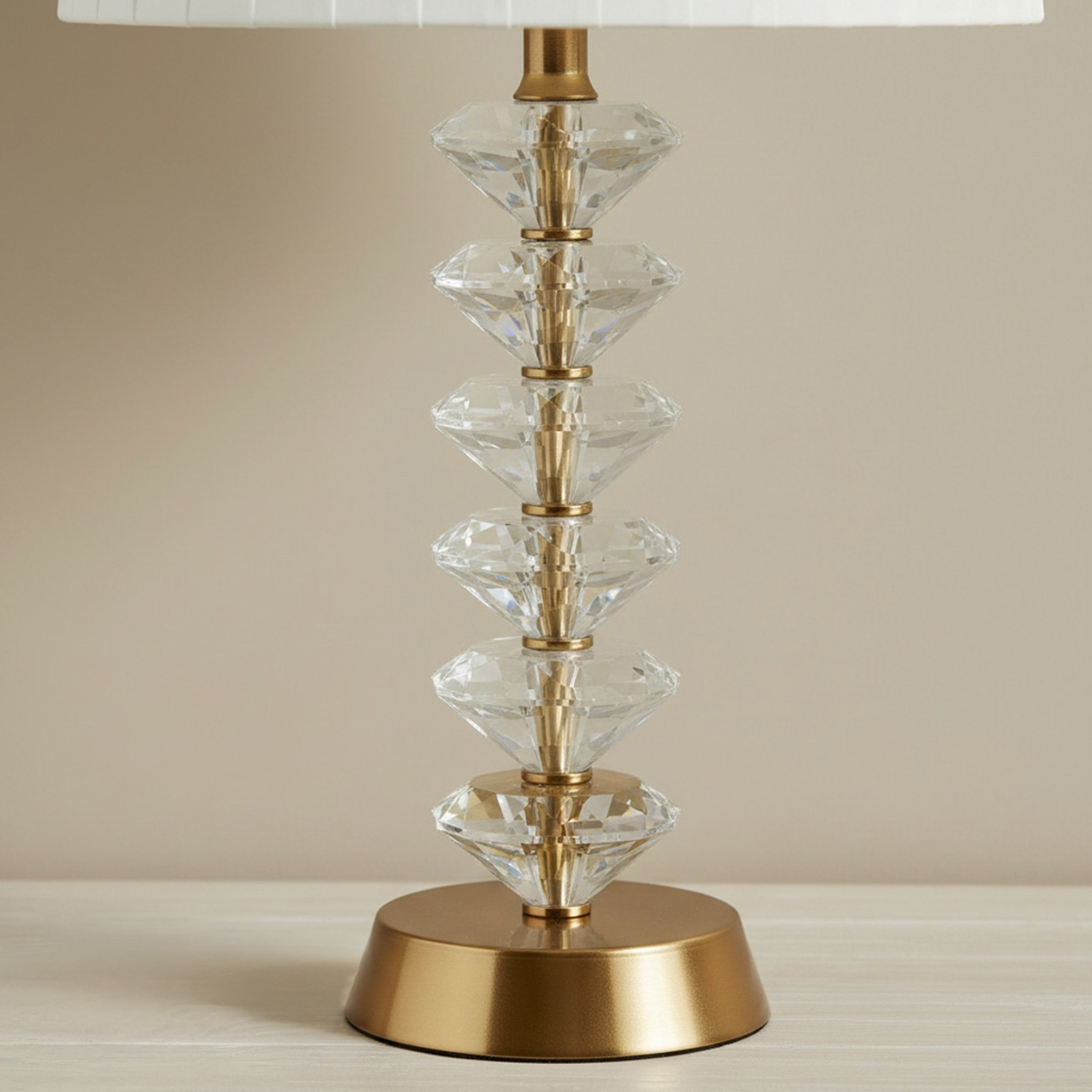Merick Crystal Table Lamp with Pleated Shade - 30x50 cm-hbxlivingroom-lighting-tablelamps-image-4