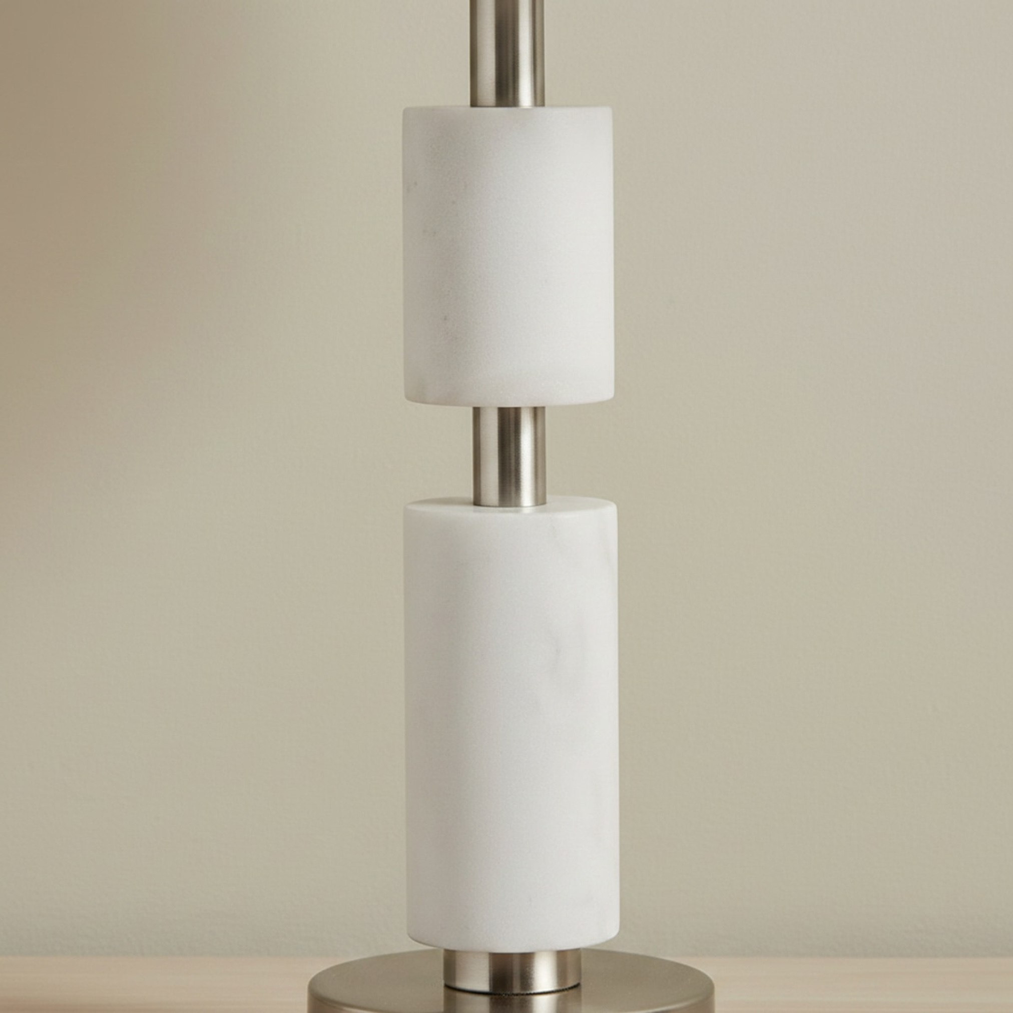Merick Marble Table Lamp with Linen Shade - 25x51 cm-hbxlivingroom-lighting-tablelamps-image-3