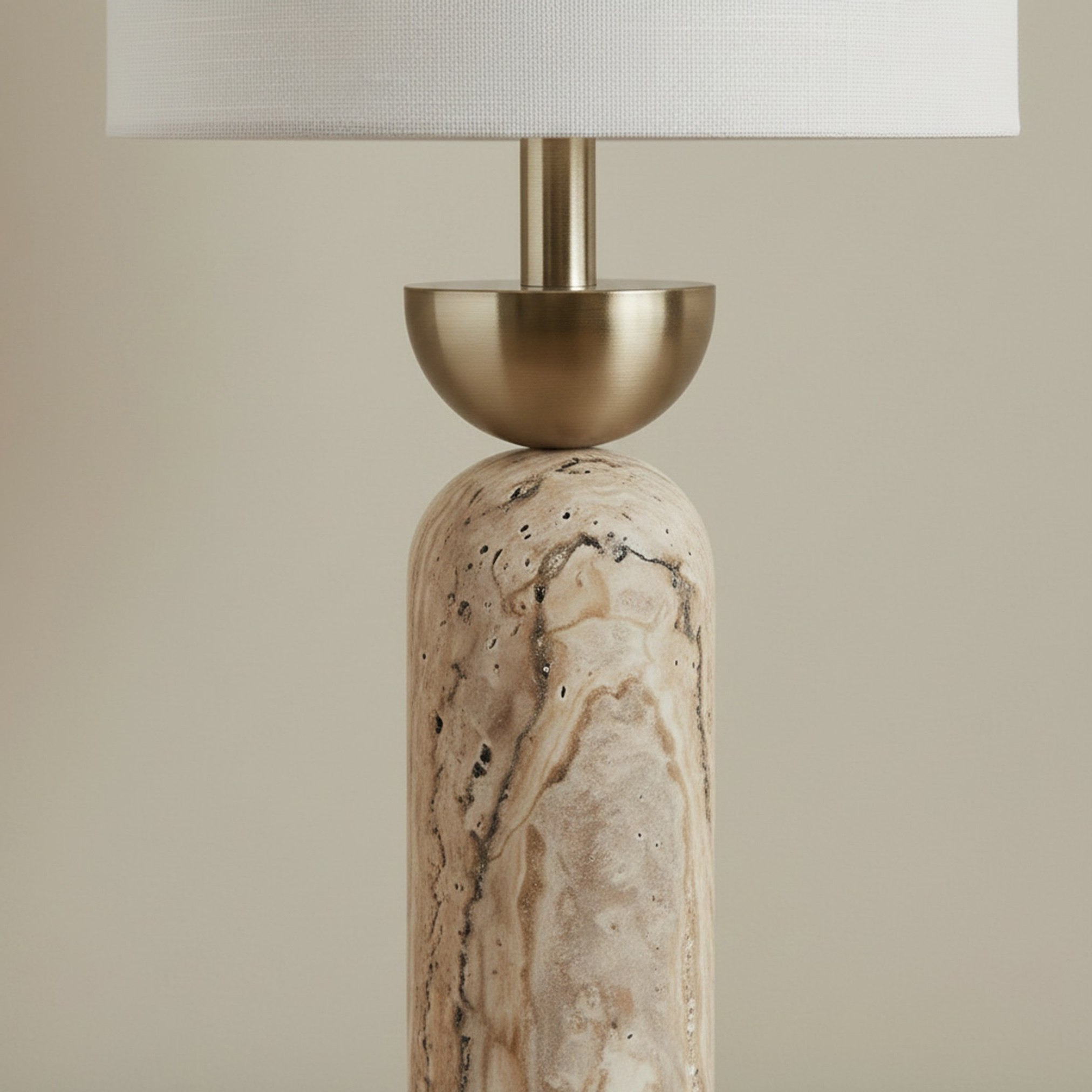 مصباح طاولة رخام بغطاء كتان من ميريك - 23x48 سم-hbxlivingroom-lighting-tablelamps-image-4