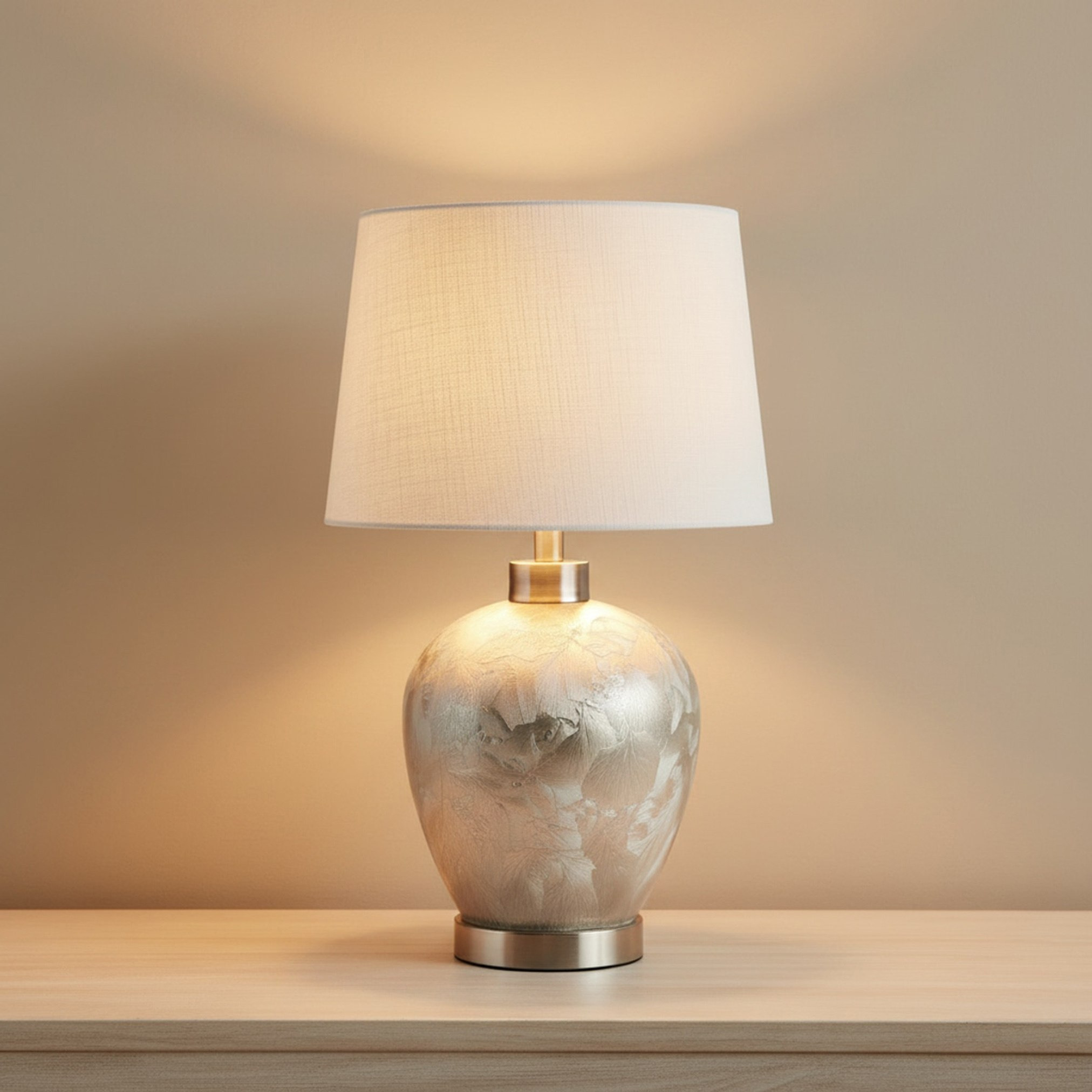 Merick Glass Table Lamp with Linen Shade - 30x50 cm-hbxlivingroom-lighting-tablelamps-image-2