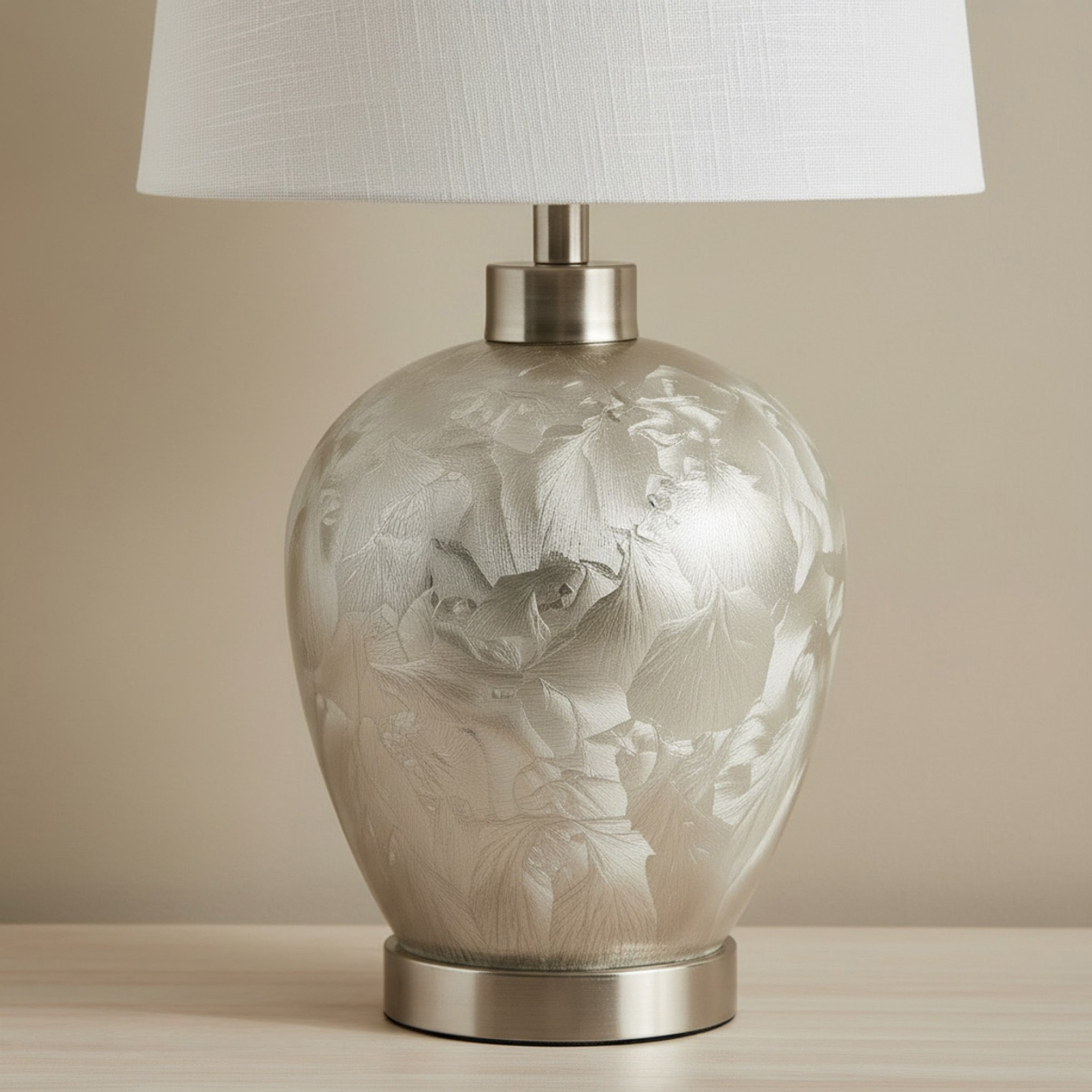 Merick Glass Table Lamp with Linen Shade - 30x50 cm-hbxlivingroom-lighting-tablelamps-image-4