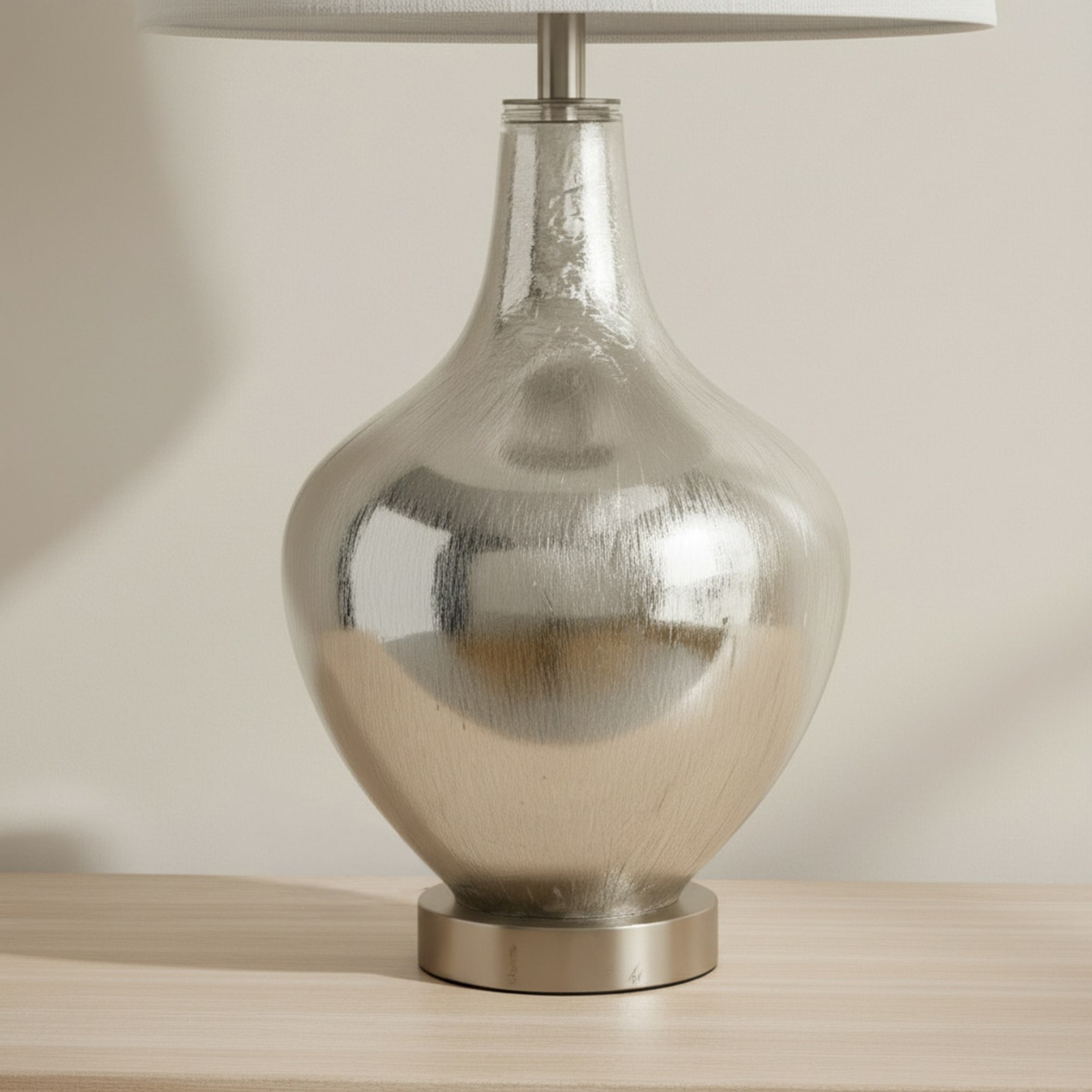 مصباح طاولة زجاج بغطاء كتان من ميريك - 35x63 سم-hbxlivingroom-lighting-tablelamps-image-4