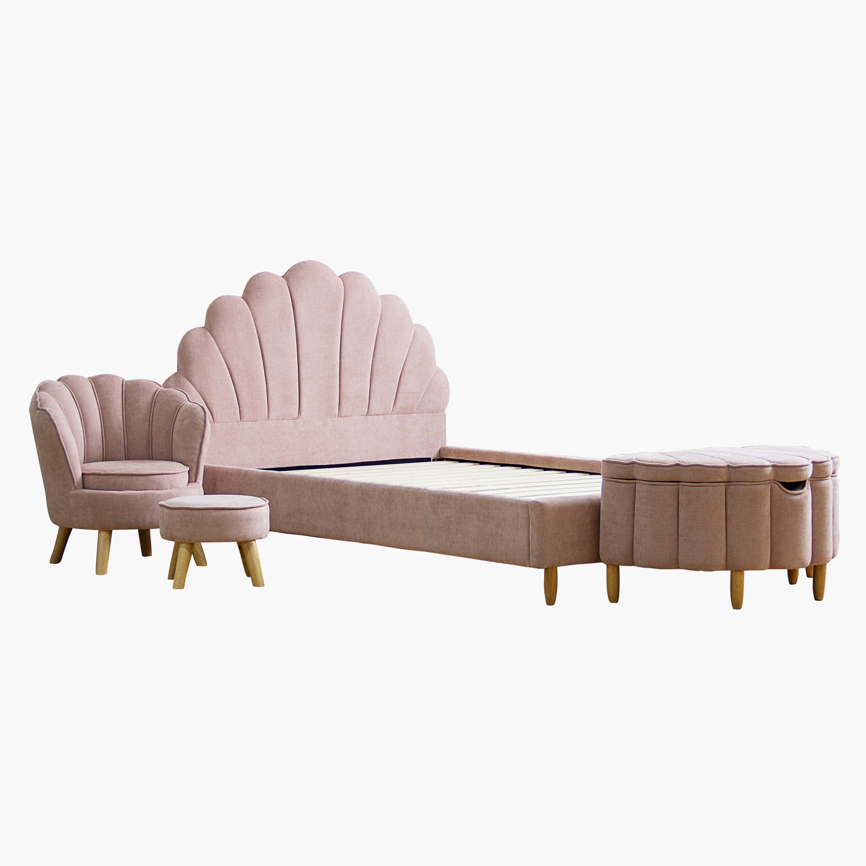 Ivory Bloom Upholstered Twin Bed - 120x200 cm-hbxbedroom-bedsandbedsets-upholsteredbeds-twin-image-10