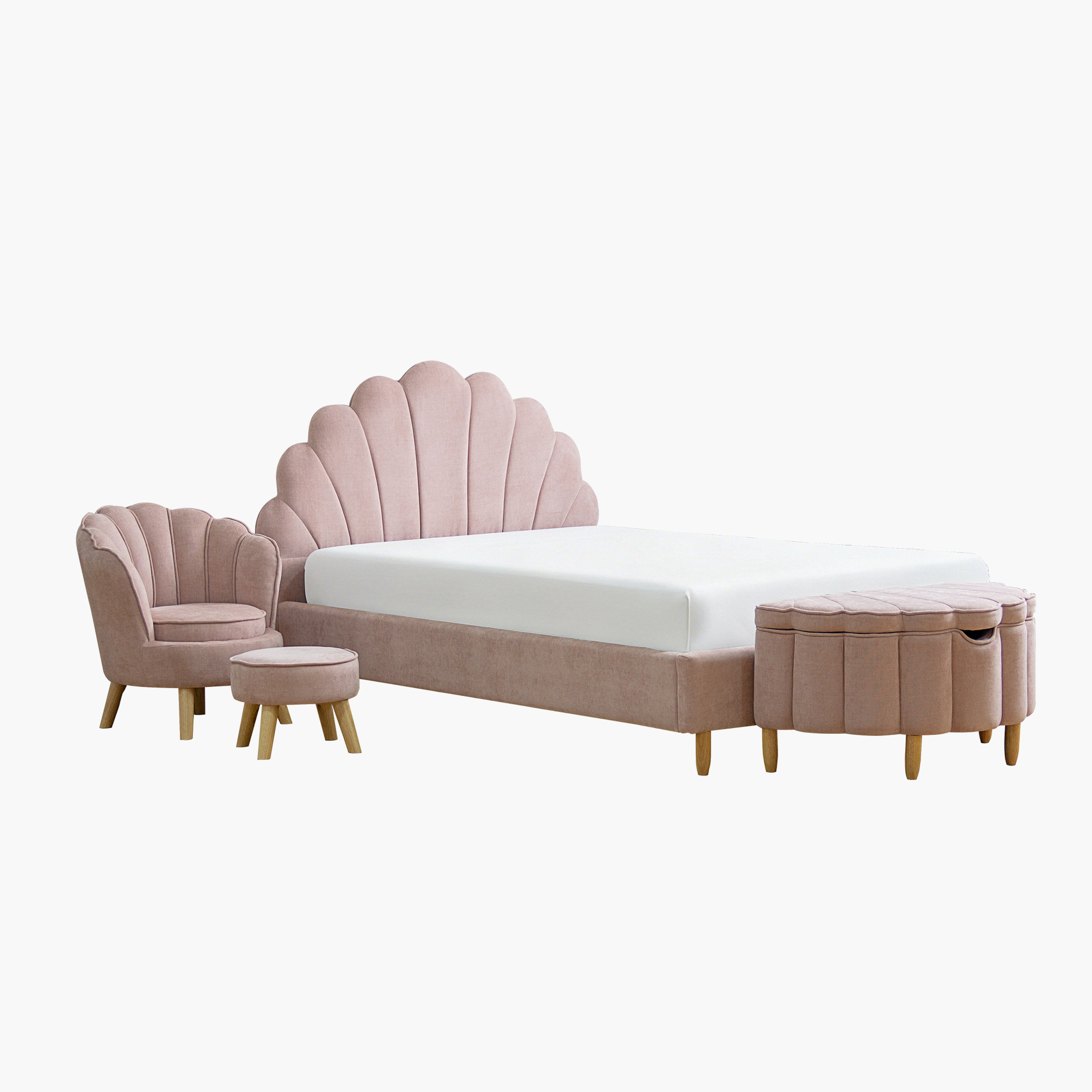 Ivory Bloom Upholstered Twin Bed - 120x200 cm-hbxbedroom-bedsandbedsets-upholsteredbeds-twin-image-11