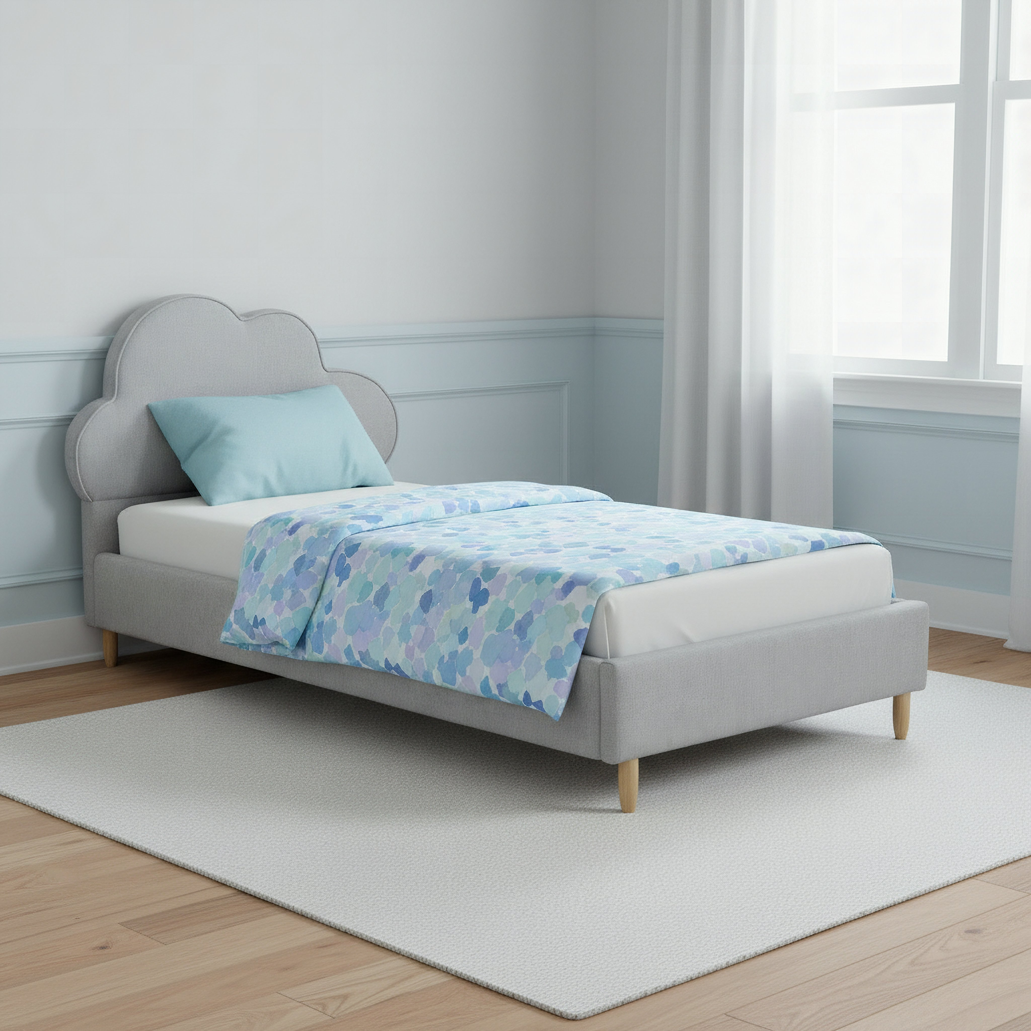 Ivory Nimbus Nxt Upholstered Single Bed - 90x200 cm-hbxkidsandyouth-bedsandbedsets-beds-single-image-1