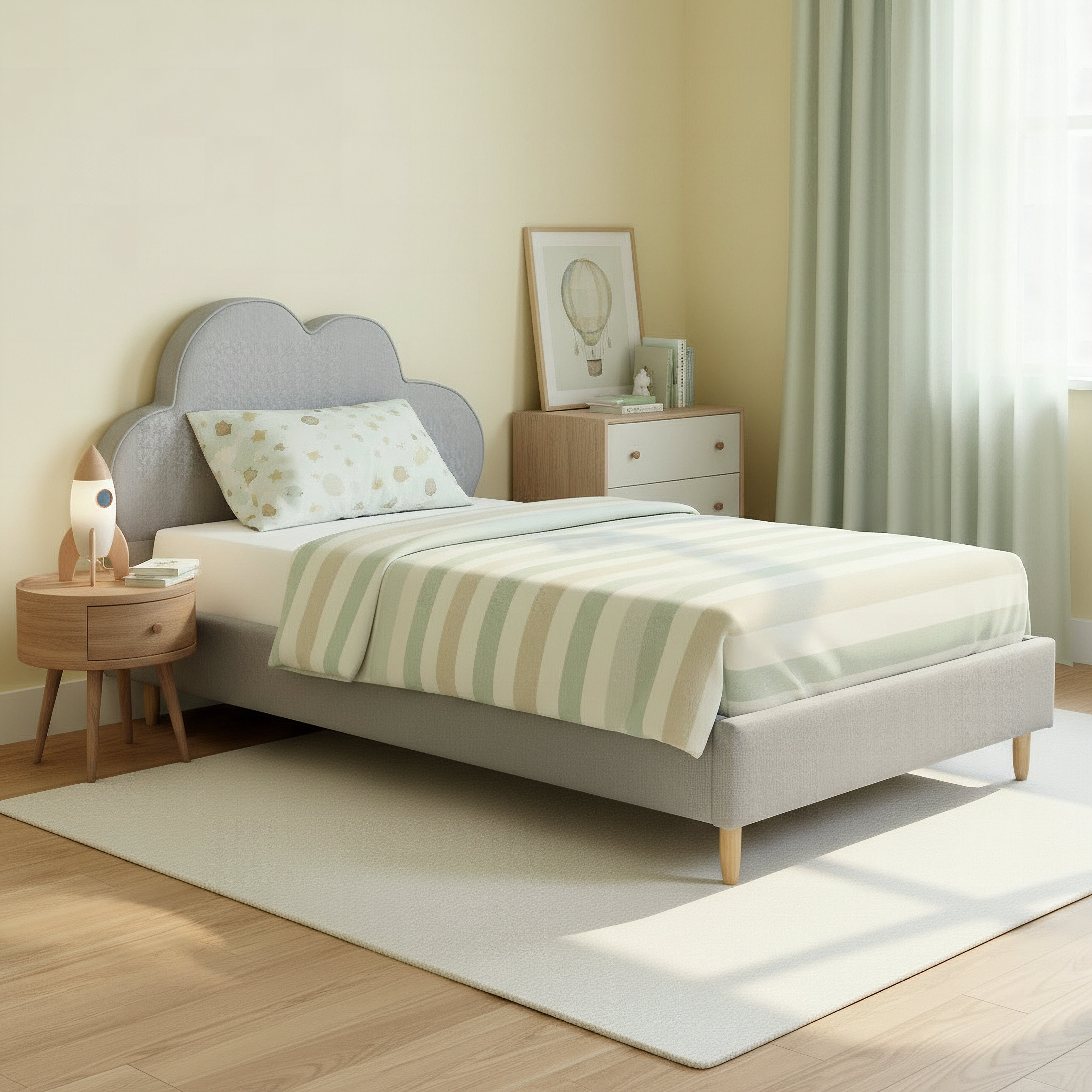 Ivory Nimbus Nxt Upholstered Twin Bed - 120x200 cm-hbxbedroom-bedsandbedsets-upholsteredbeds-twin-image-5