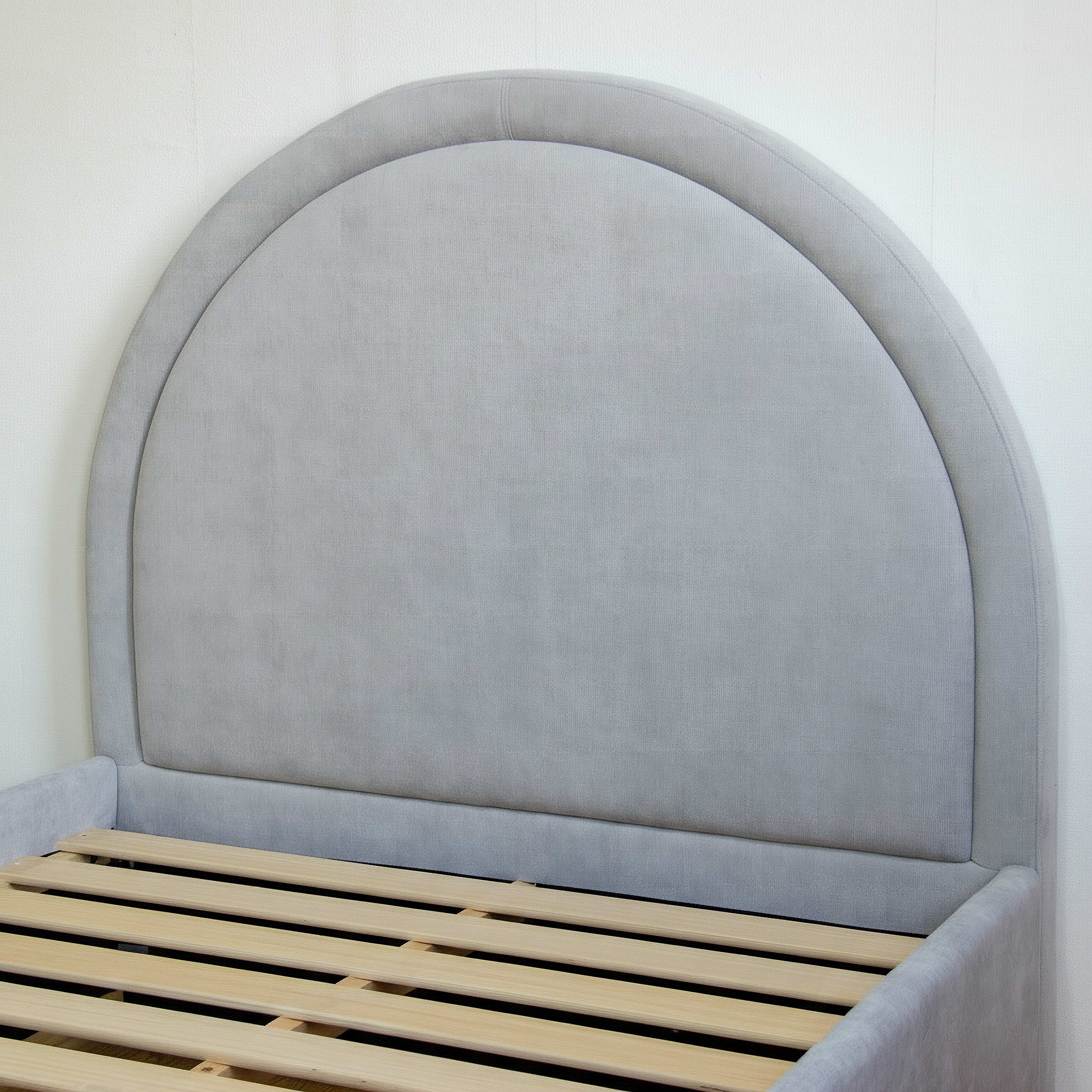 Ivory Luna Upholstered Single Bed - 90x200 cm-hbxkidsandyouth-bedsandbedsets-beds-single-image-3