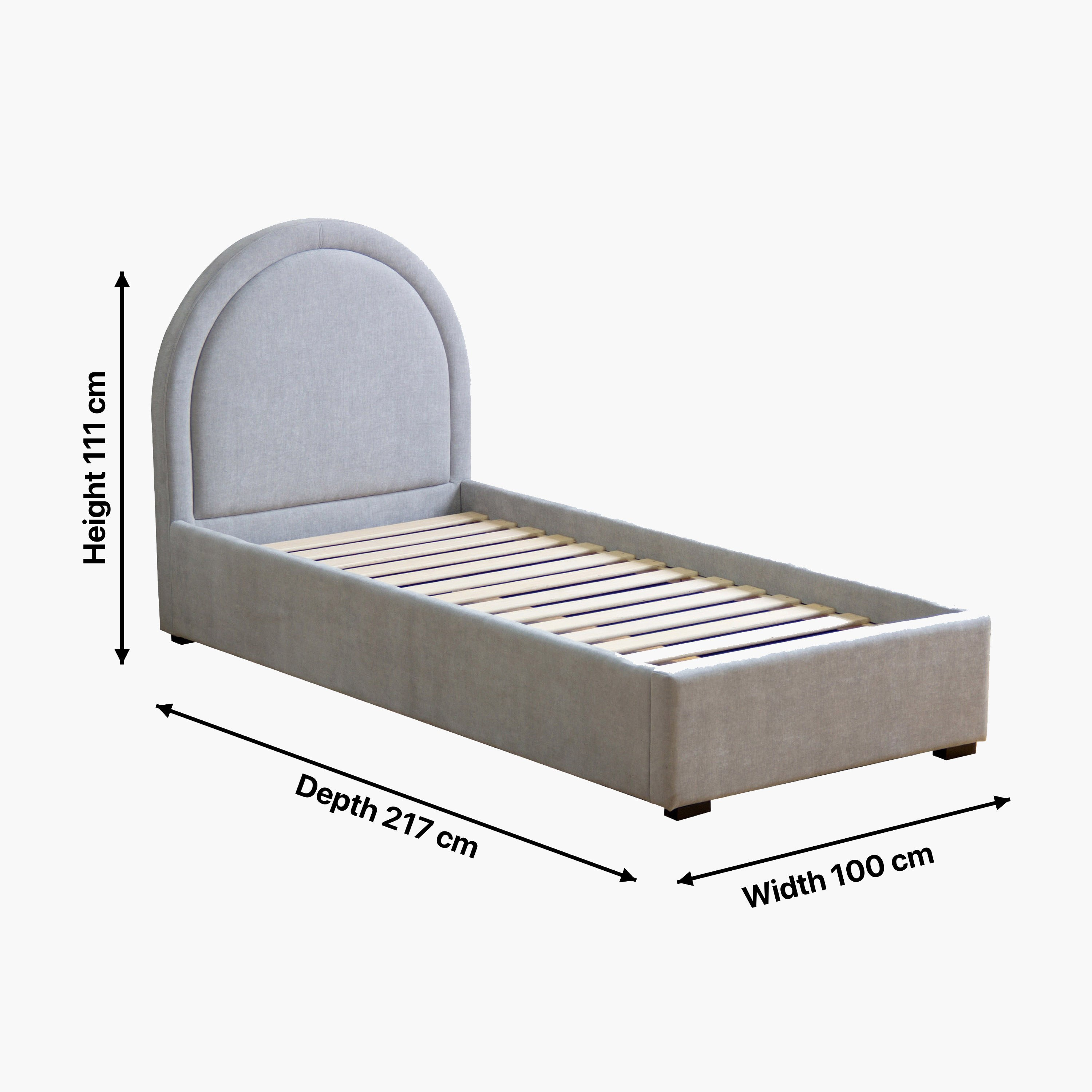 Ivory Luna Upholstered Single Bed - 90x200 cm-hbxkidsandyouth-bedsandbedsets-beds-single-image-6