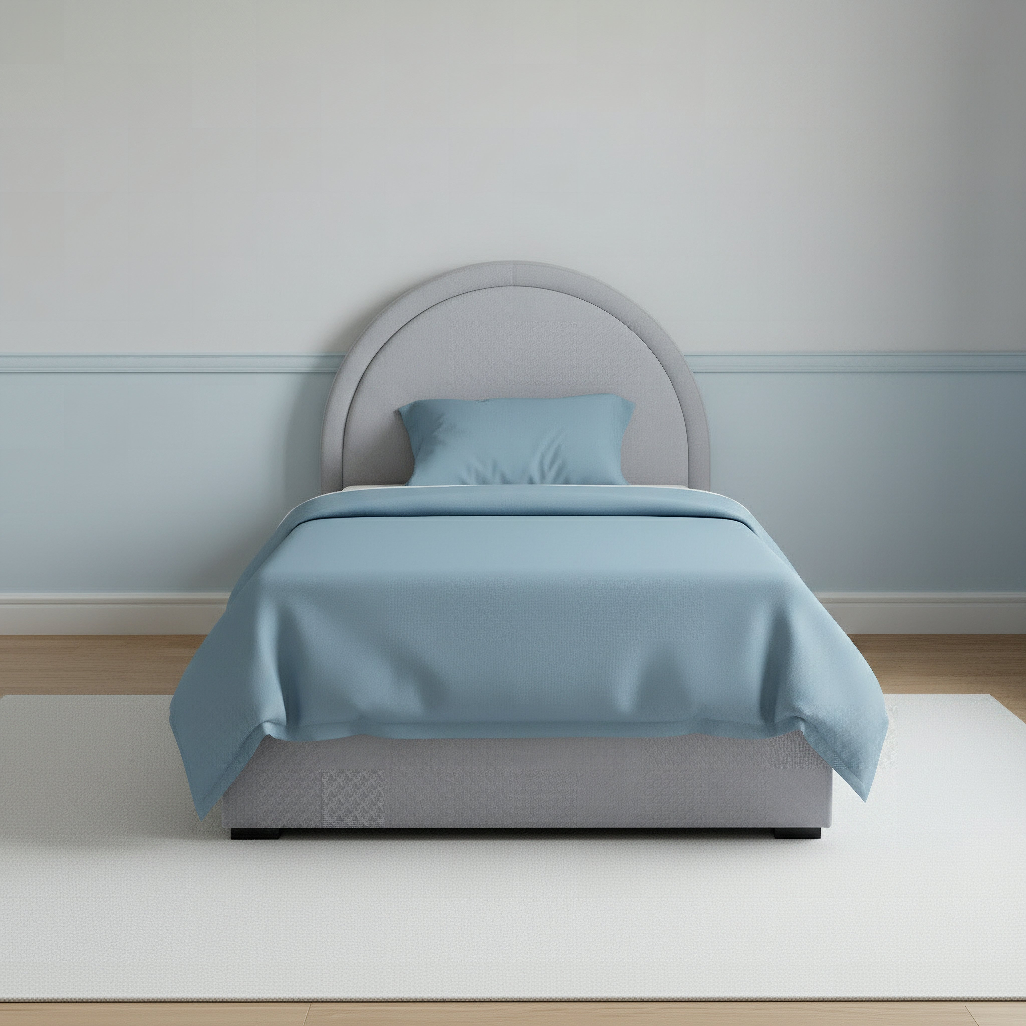 Ivory Luna Upholstered Twin Bed - 120x200 cm-hbxbedroom-bedsandbedsets-upholsteredbeds-twin-image-2