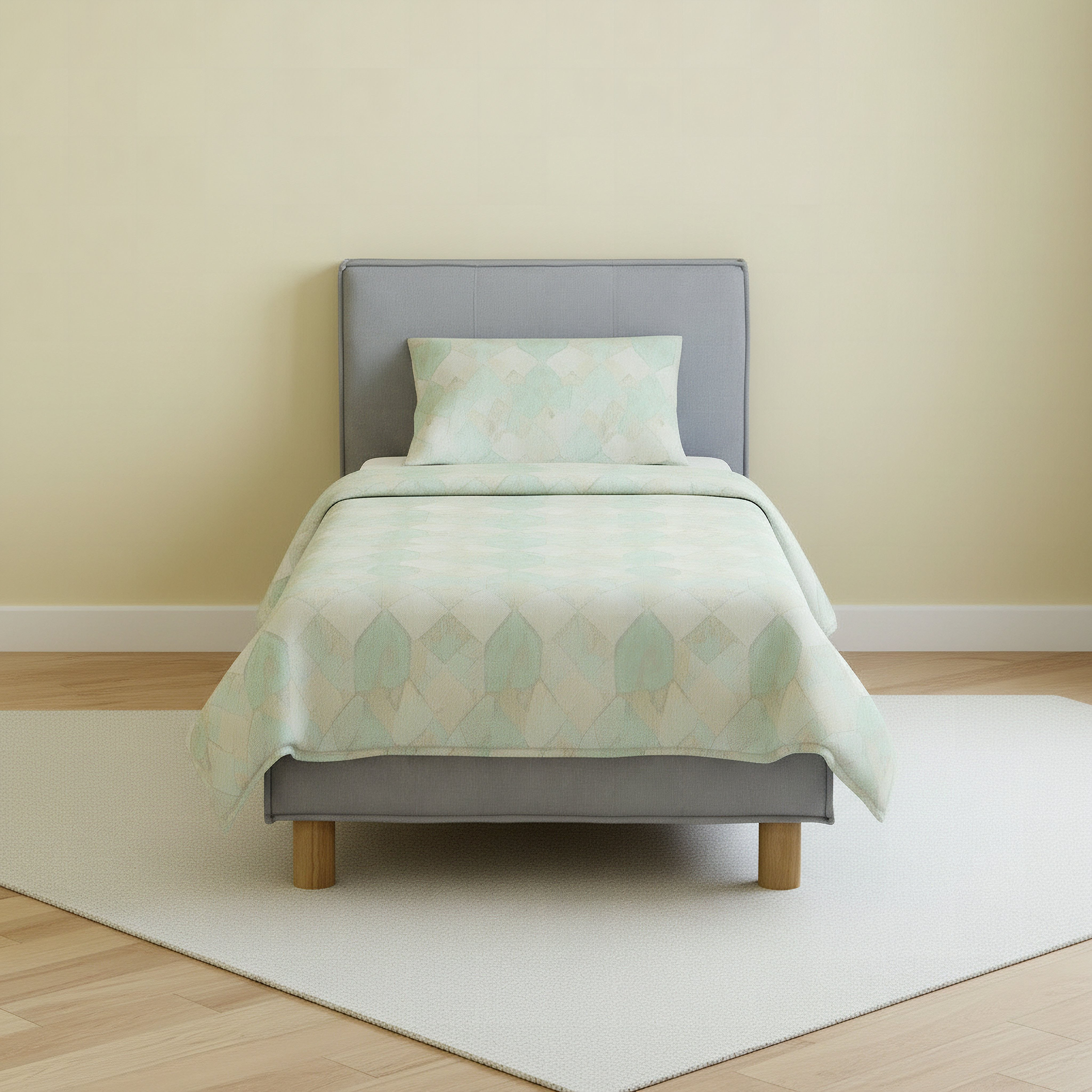 Ivory Willow Upholstered Single Bed - 90x200 cm-hbxkidsandyouth-bedsandbedsets-beds-single-image-2