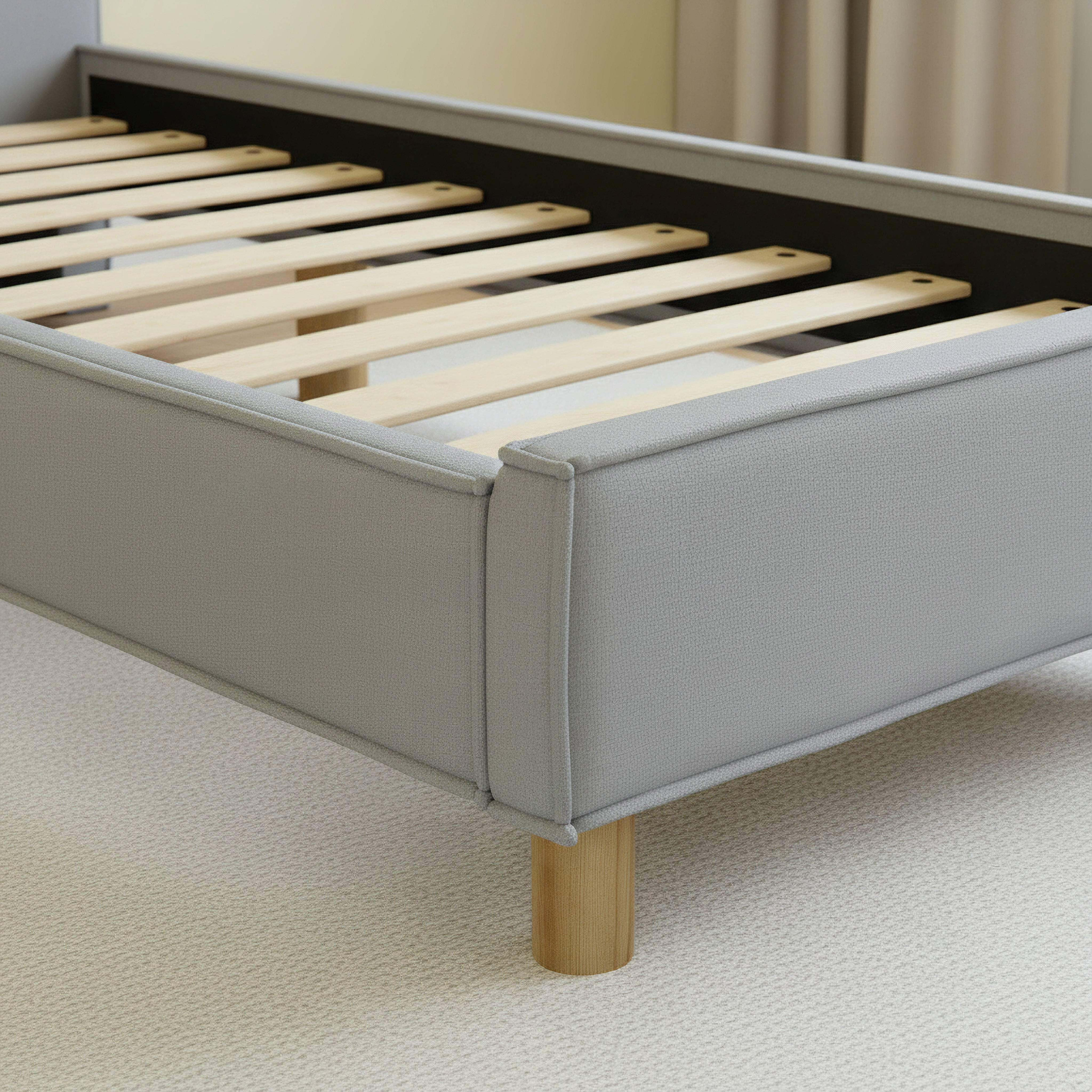 Ivory Willow Upholstered Single Bed - 90x200 cm-hbxkidsandyouth-bedsandbedsets-beds-single-image-4