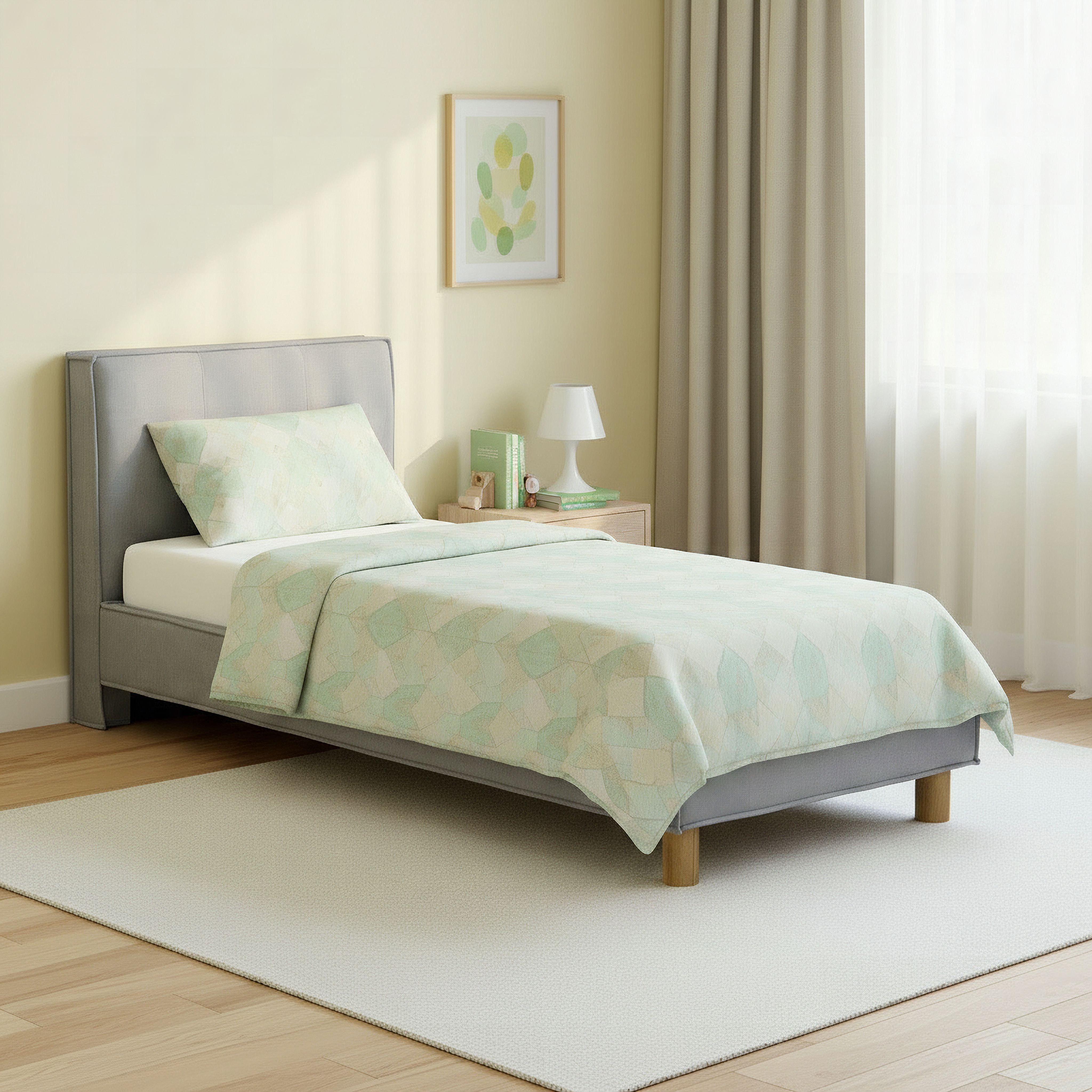 Ivory Willow Upholstered Single Bed - 90x200 cm-hbxkidsandyouth-bedsandbedsets-beds-single-image-5