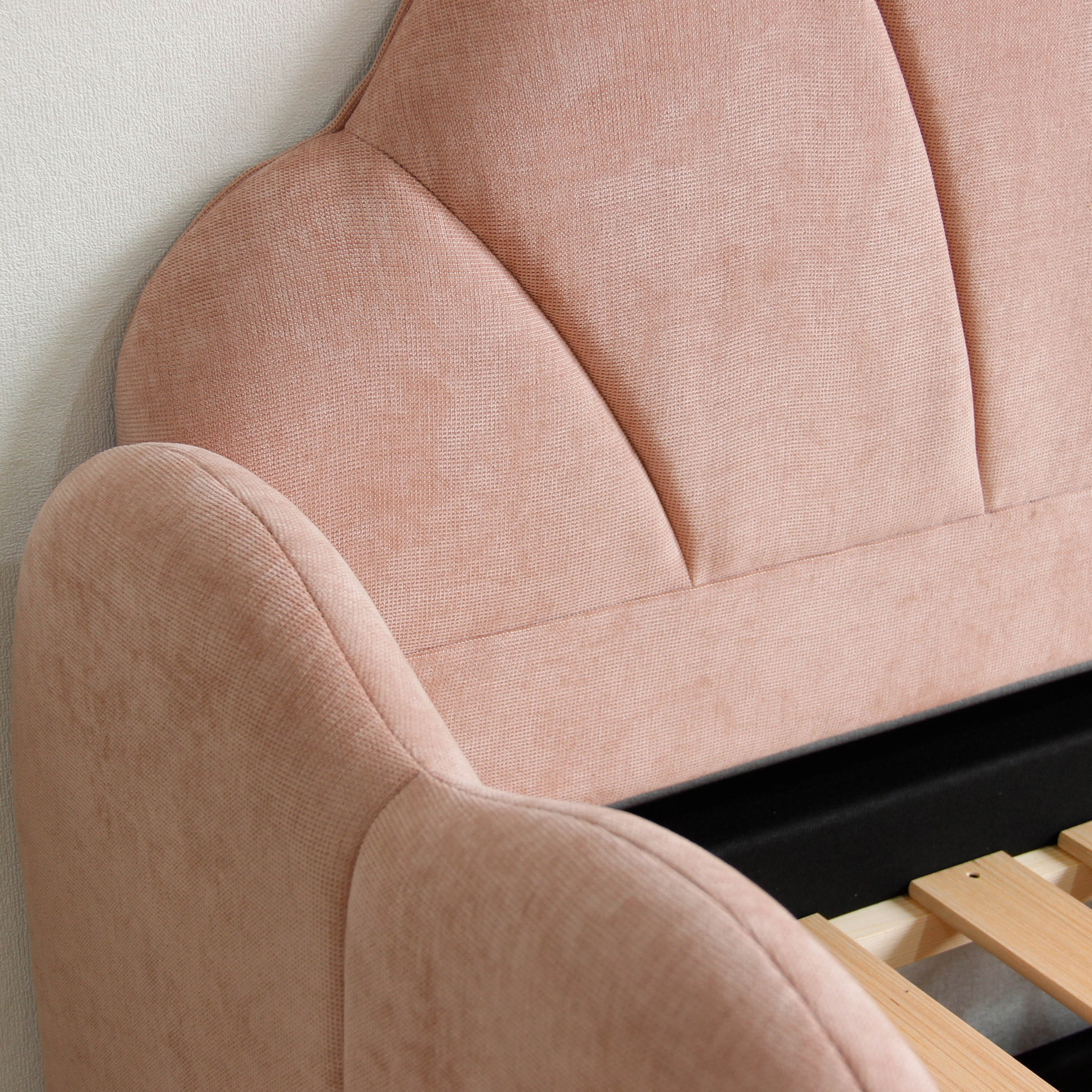 Ivory Bloom Upholstered Single Day Bed with Pull-Out Bed - 90x200 cm-hbxfurniture-bedsandbedsets-daybeds-image-8