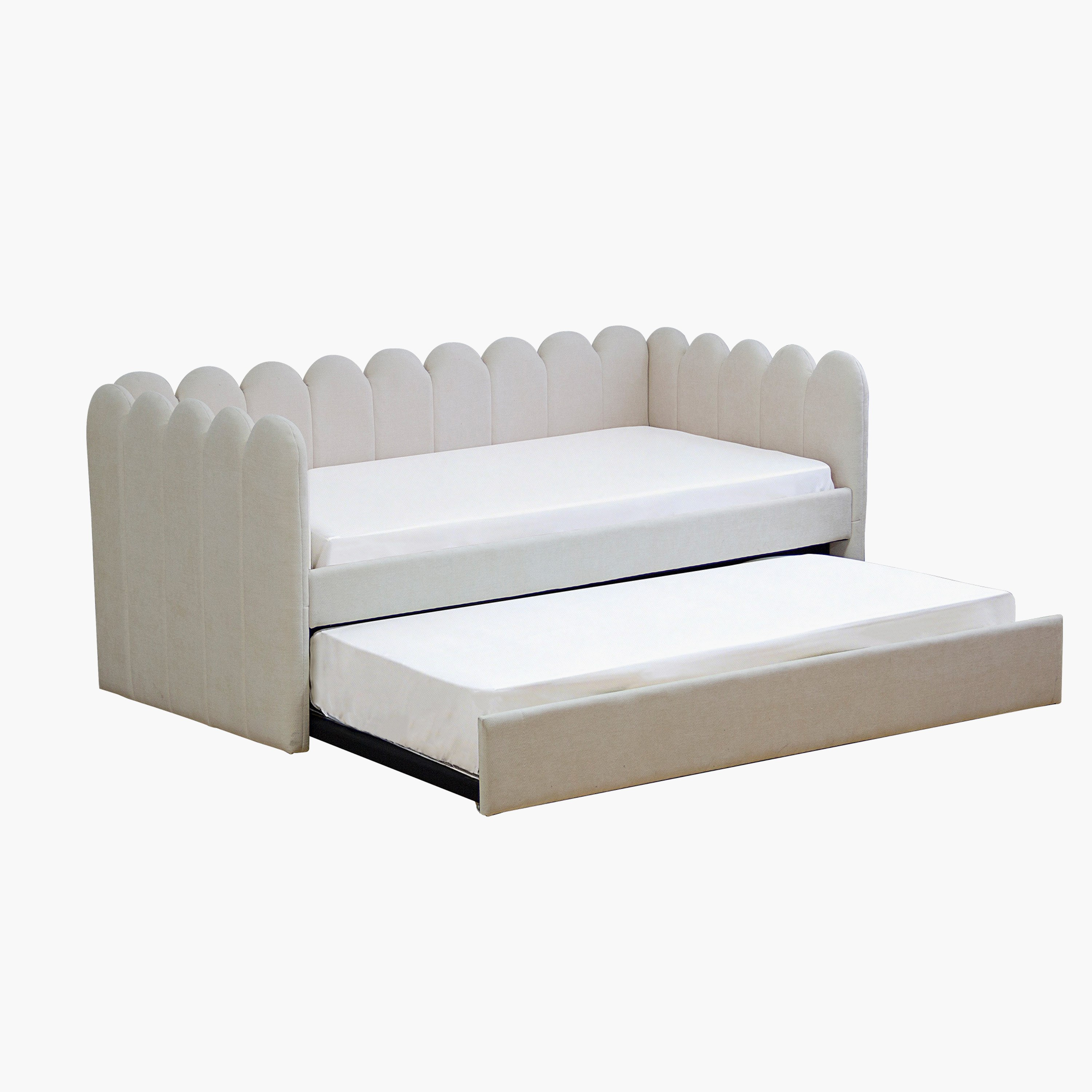 سرير نهاري فردي منجّد وسرير سحب من إيفوري سيلين - 90×200 سم-hbxfurniture-bedsandbedsets-daybeds-image-2