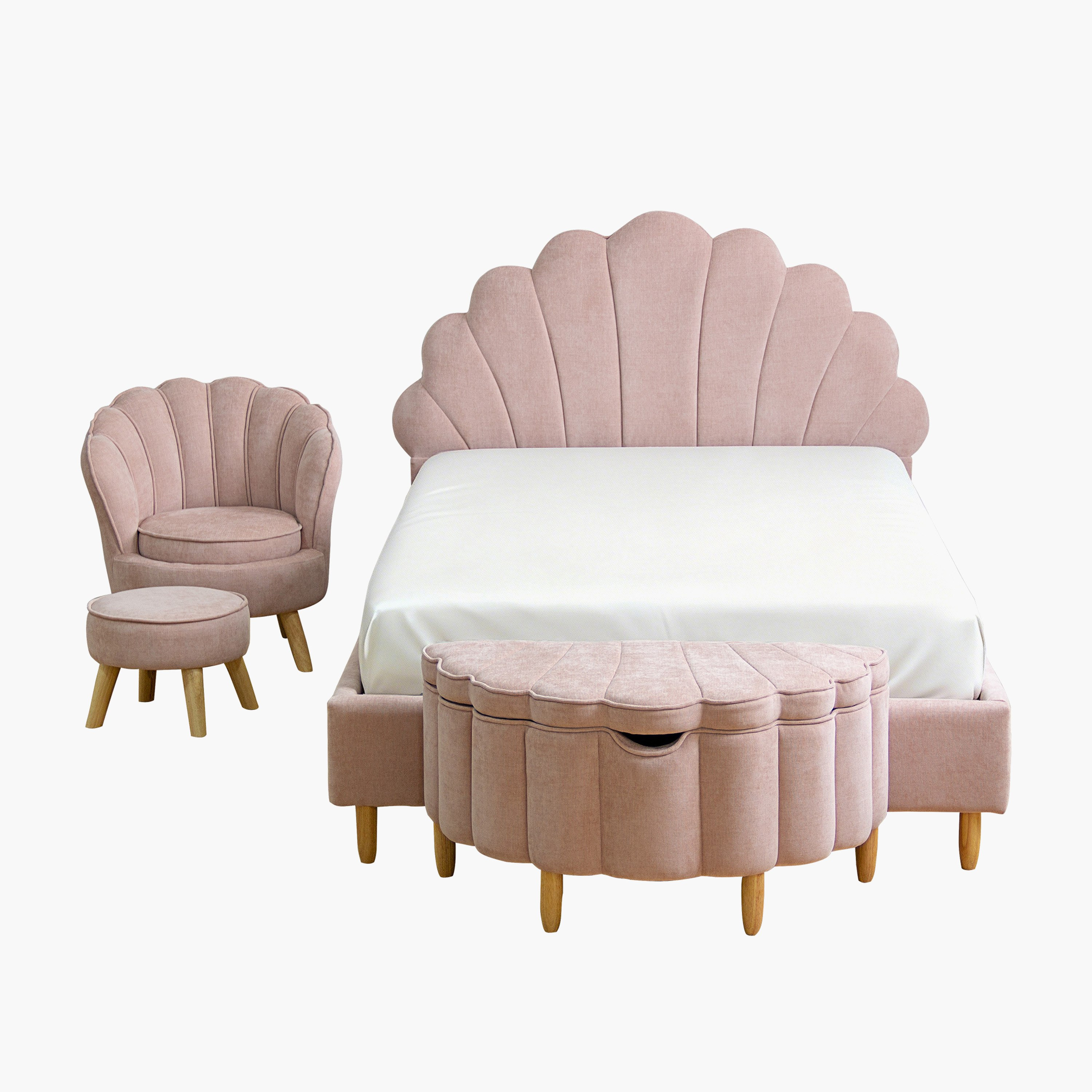 Ivory Bloom Kids Chair and Stool Set-hbxfurniture-kidsroom-studychairs-image-10