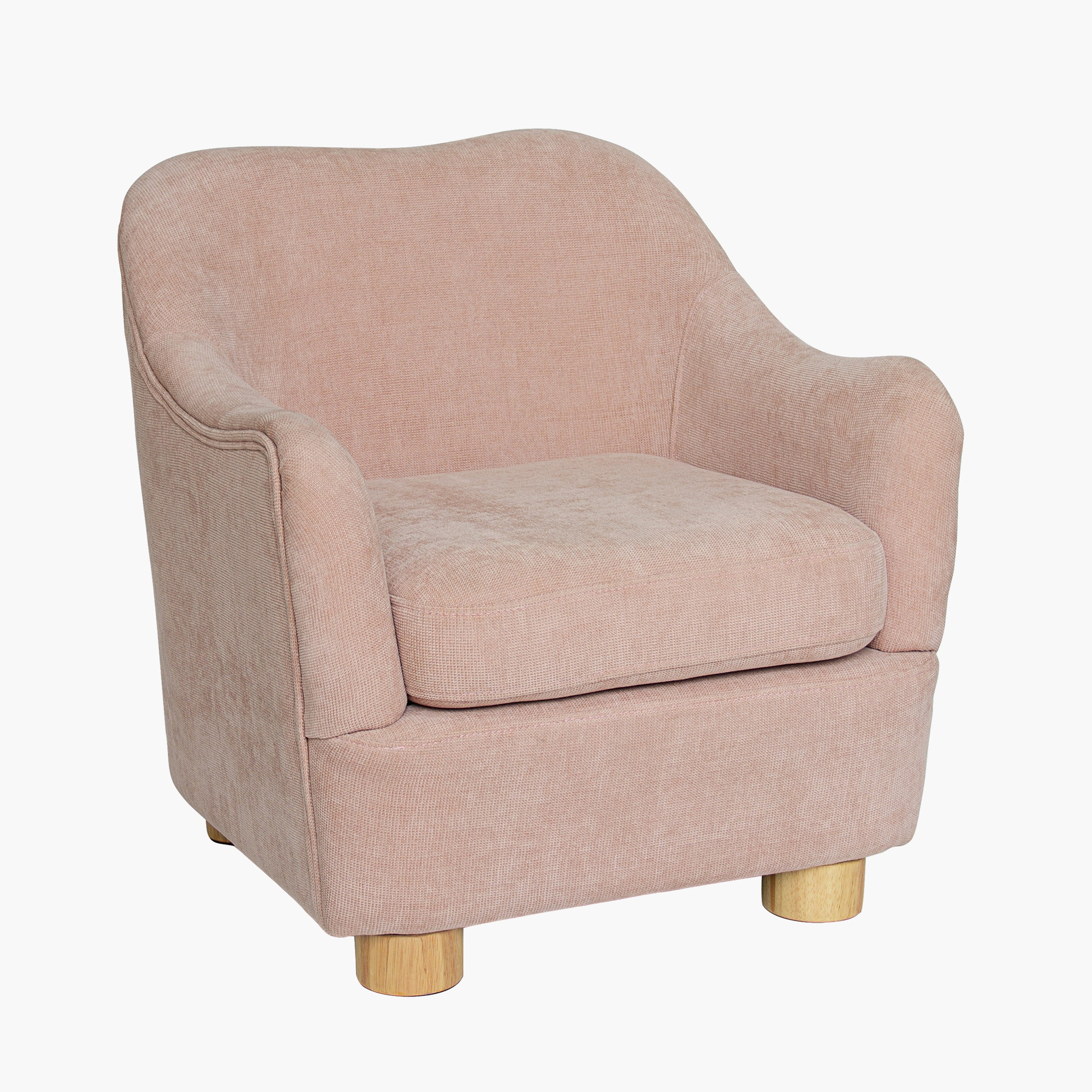 Ivory Curve Kids Armchair with Stool-hbxfurniture-kidsroom-studychairs-image-3
